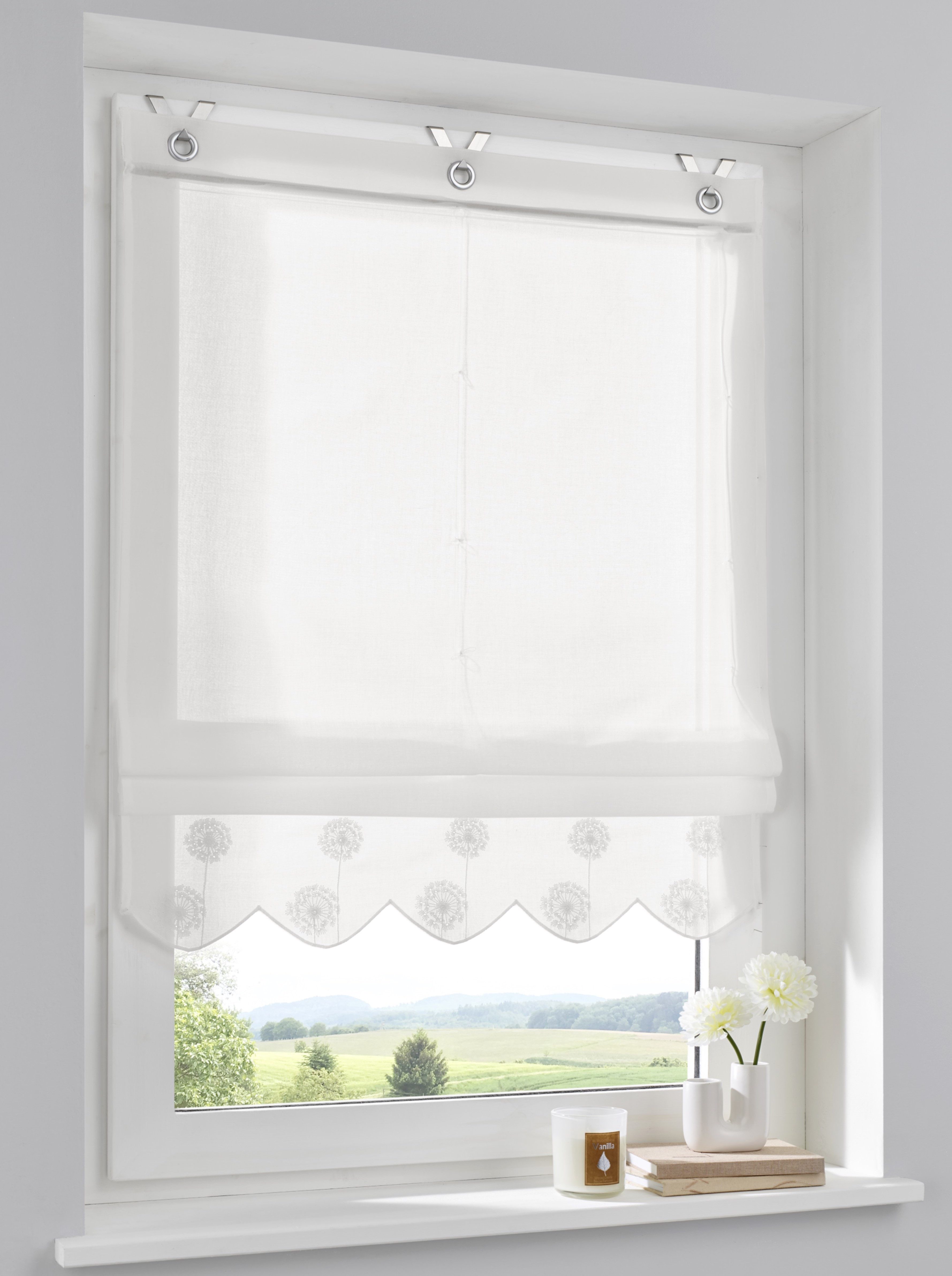 Kutti Raffrollo Elly, mit Hakenaufhängung, ohne Bohren, freihängend, Baumwo günstig online kaufen