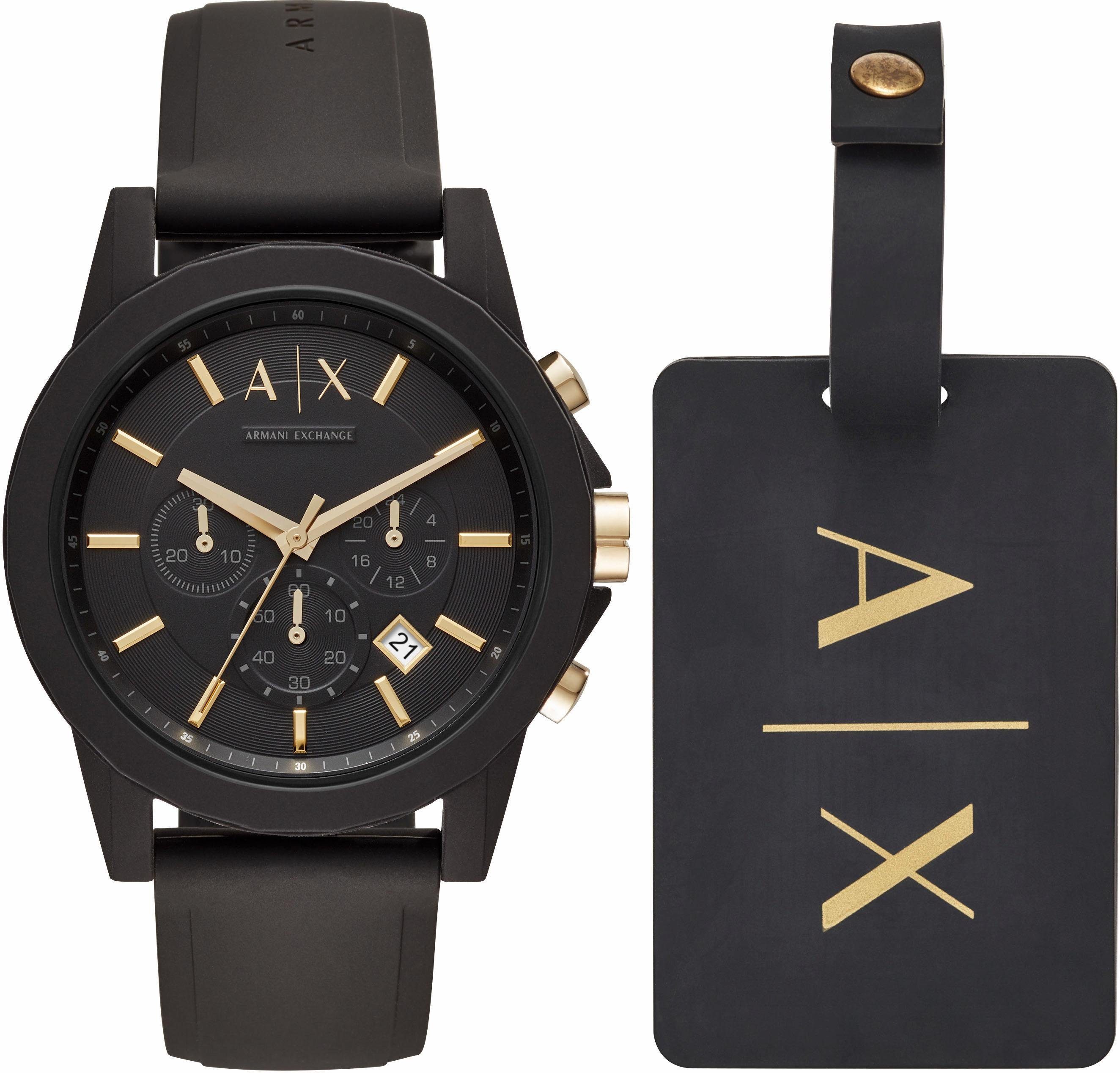 ARMANI EXCHANGE Chronograph AX7105, (Set, 2-tlg), Quarzuhr, Armbanduhr,Herr günstig online kaufen