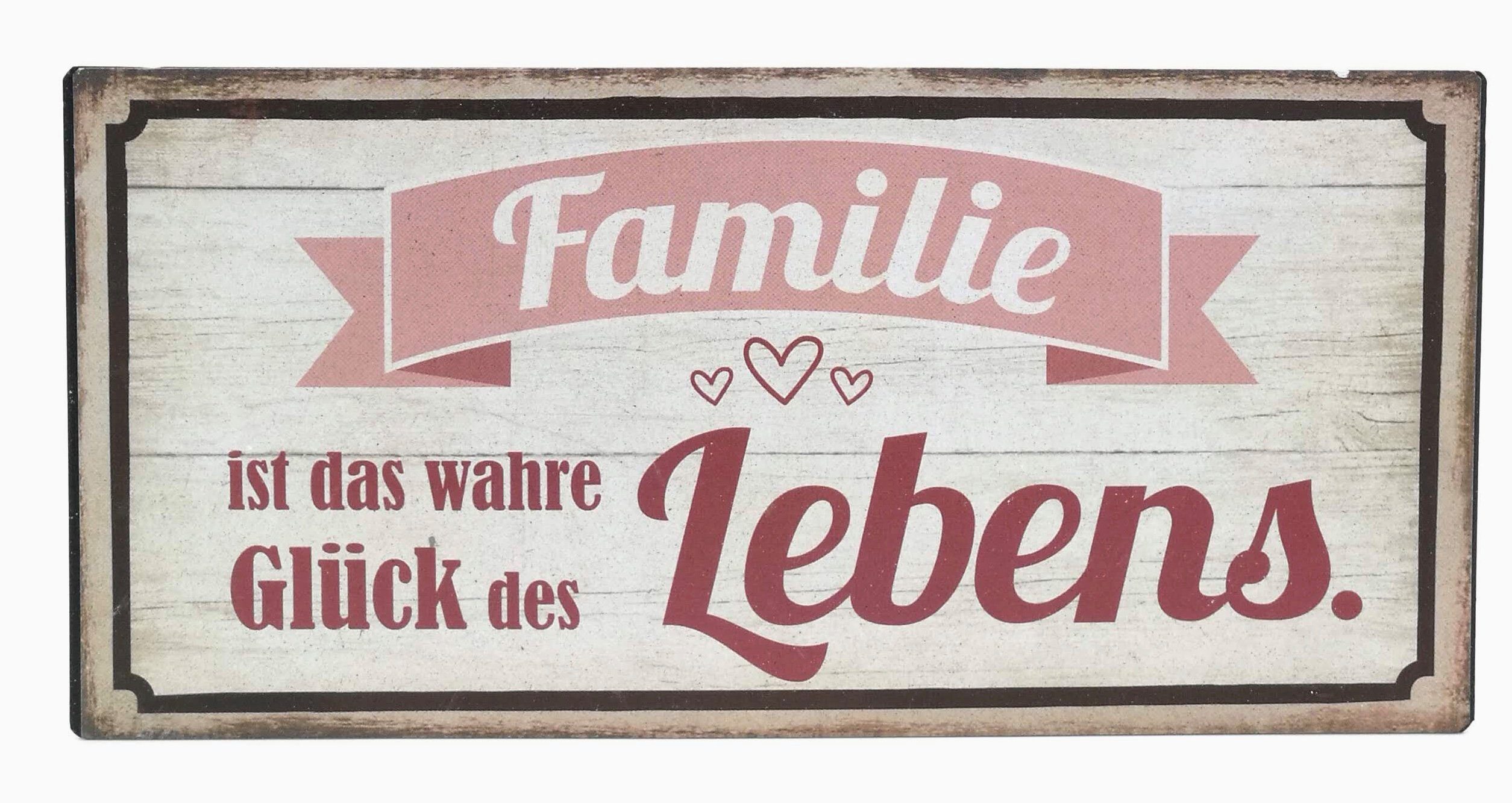 GILDE Wandbild, Familie, Vintage Retro Metallschild, Maße 21 x 10 cm