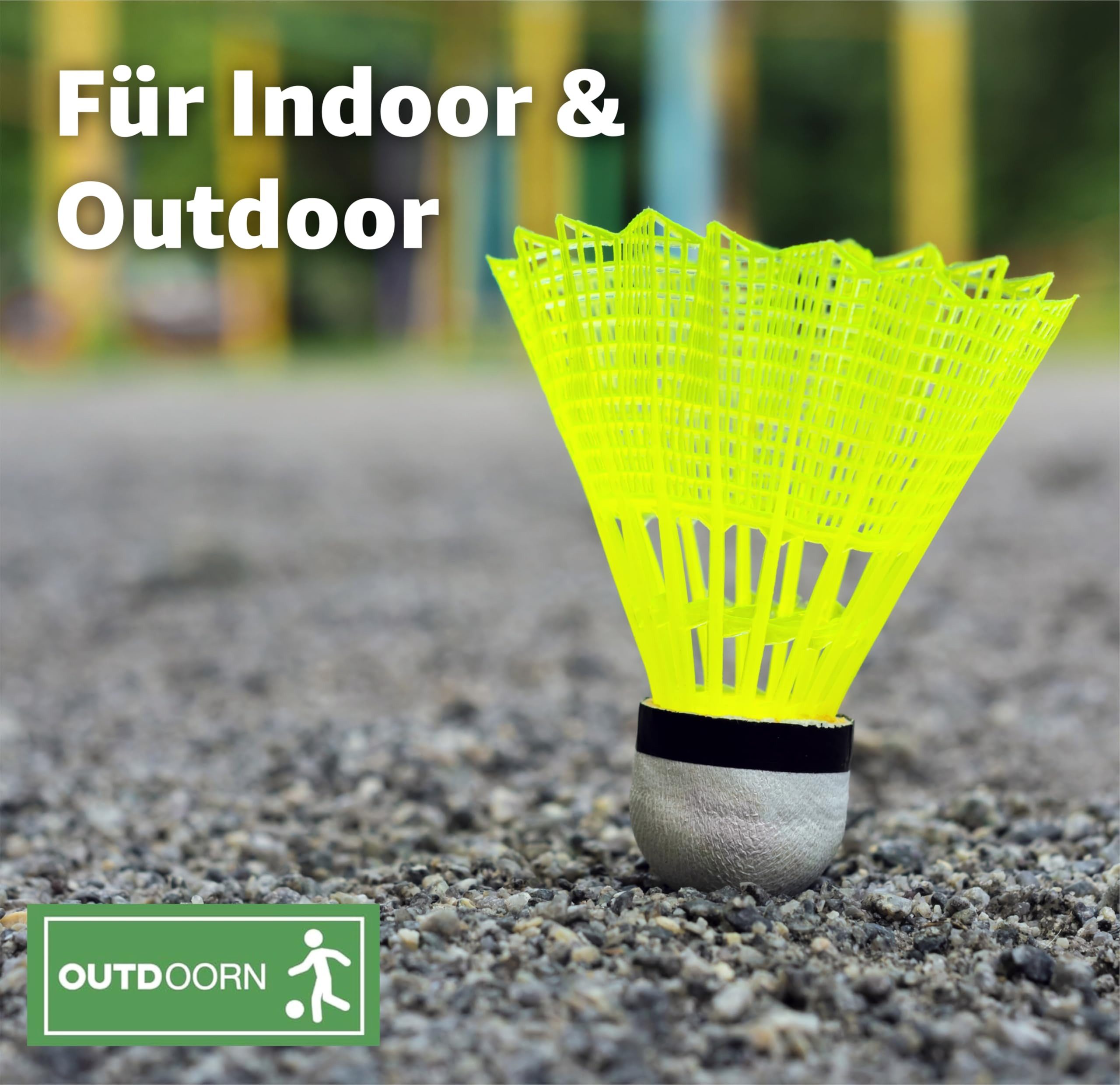 Outdoorn Federball gelb für Badminton: Für Training und Wettkampf - Badmintonbälle (12er Set, 12-St., 12-teilig)