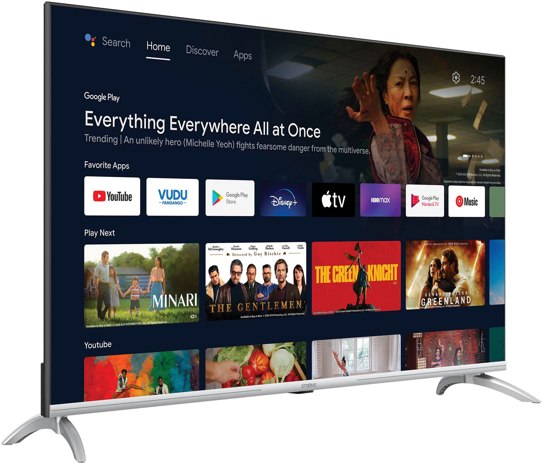 Strong SRT 43UD6593 LED-Fernseher (108 cm/43 Zoll, 4K Ultra HD, Android TV, Smart-TV)