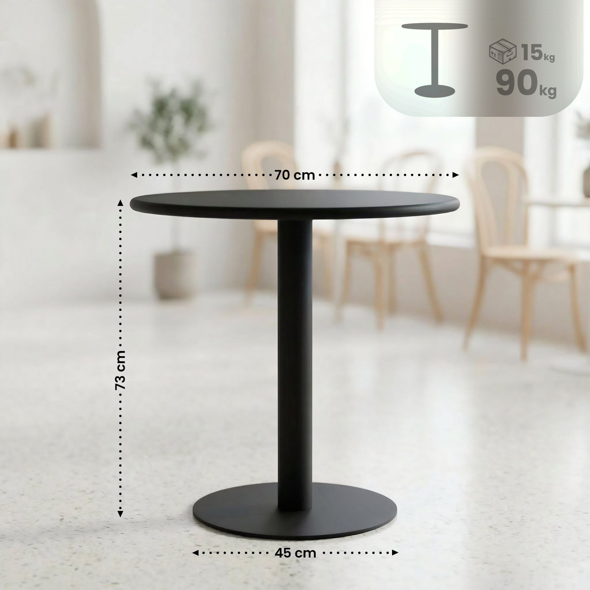CLP Esstisch Jarla (1er), rund, 70 cm, platzsparend, modern