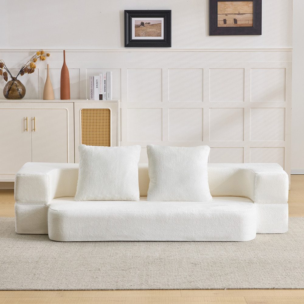 BBWL Sofa Schlafsofa klappbar 2 Sitzer Bodensofa faltbar ohne Montage, Memory Schaumstoff Sofa Bett platzsparend für Wohnzimmer Gästezimmer