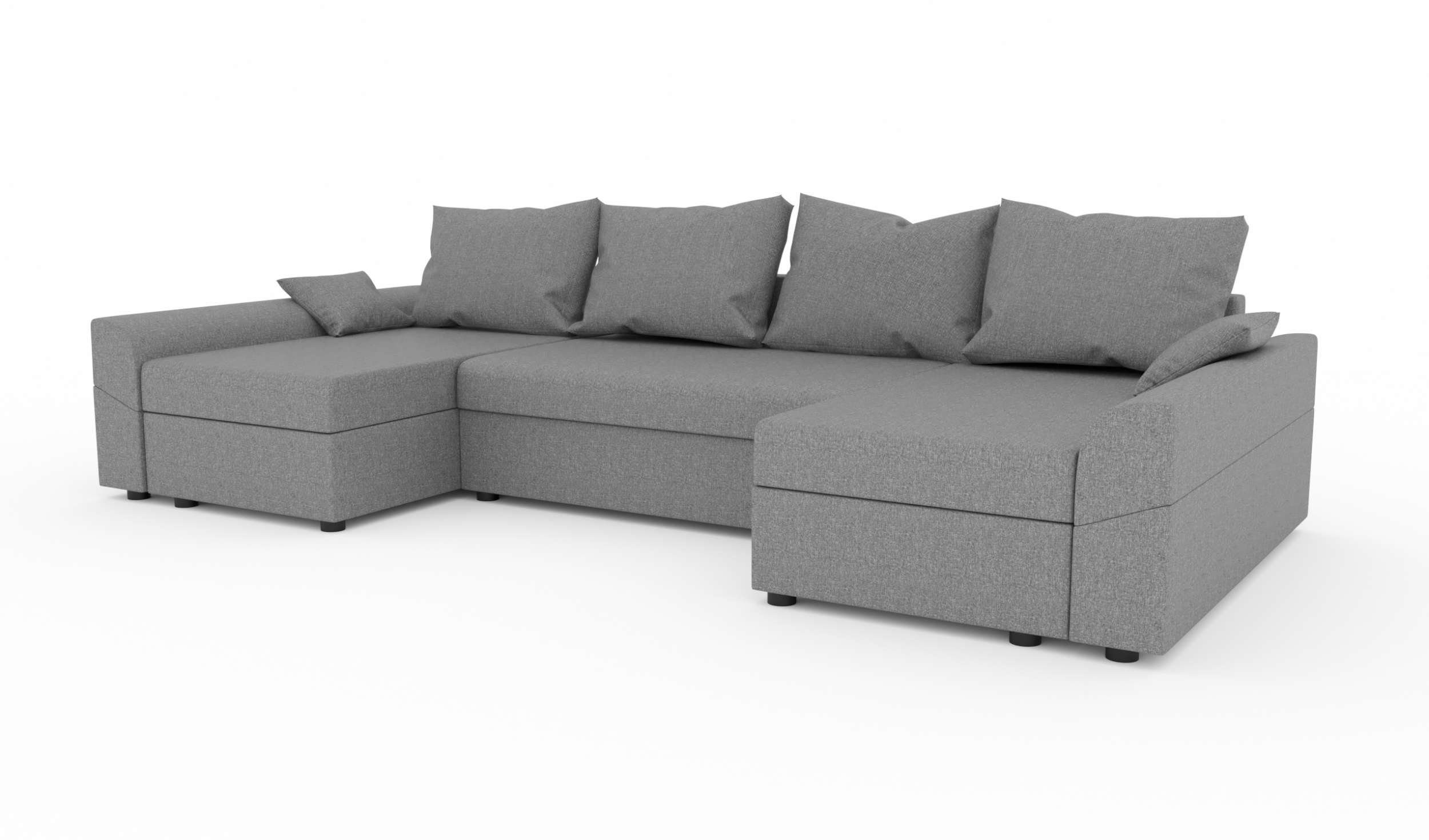Bettkasten, Sofa, Eckcouch, mit Wohnlandschaft Bettfunktion, mit Stylefy Modern U-Form, Design Sitzkomfort, Carolina,