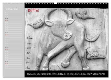 CALVENDO Wandkalender Das Chinesische Horoskop / Geburtstagskalender (Premium, hochwertiger DIN A2 Wandkalender 2023, Kunstdruck in Hochglanz)