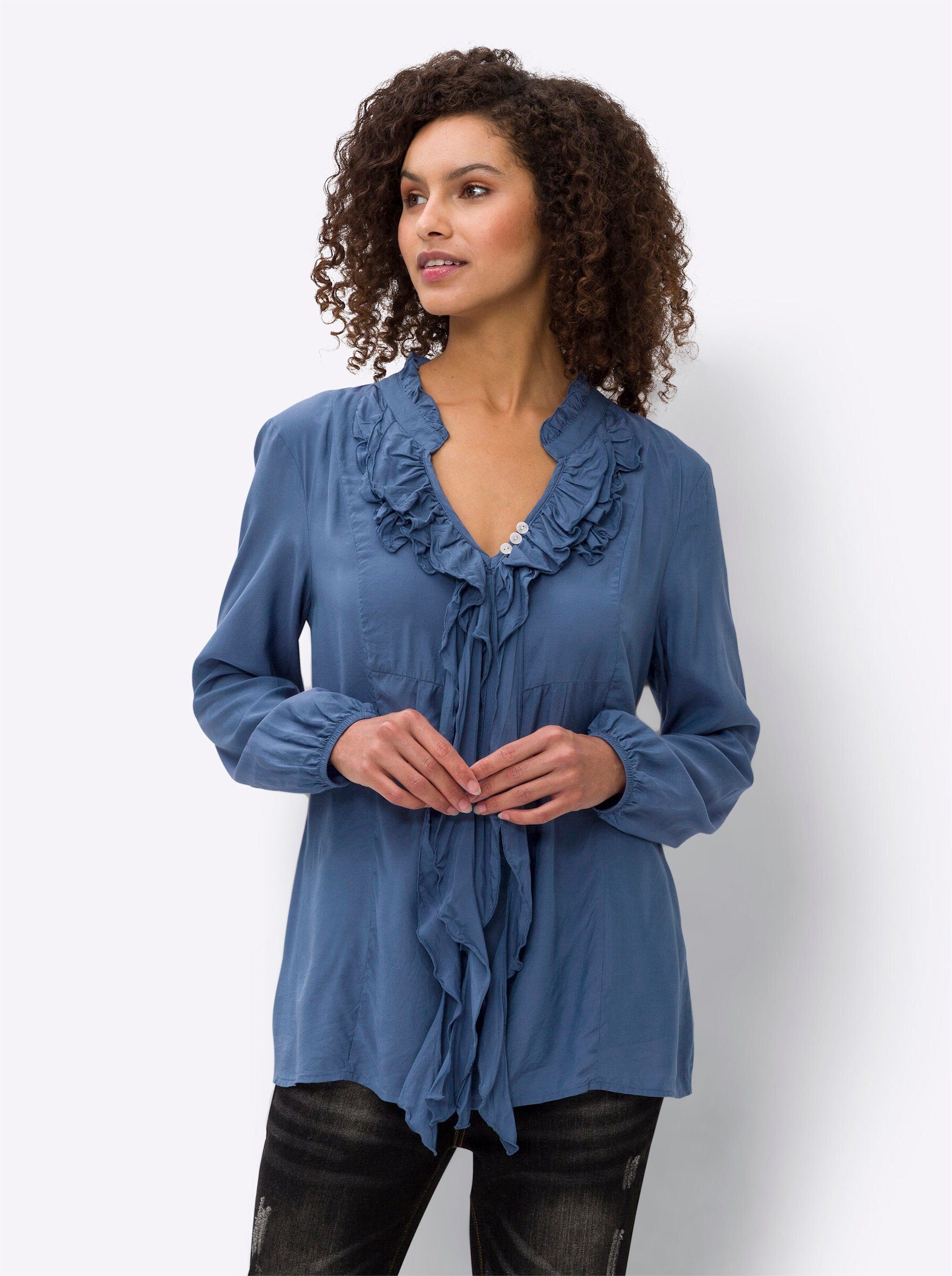 Klassische Bluse Bluse Langarm