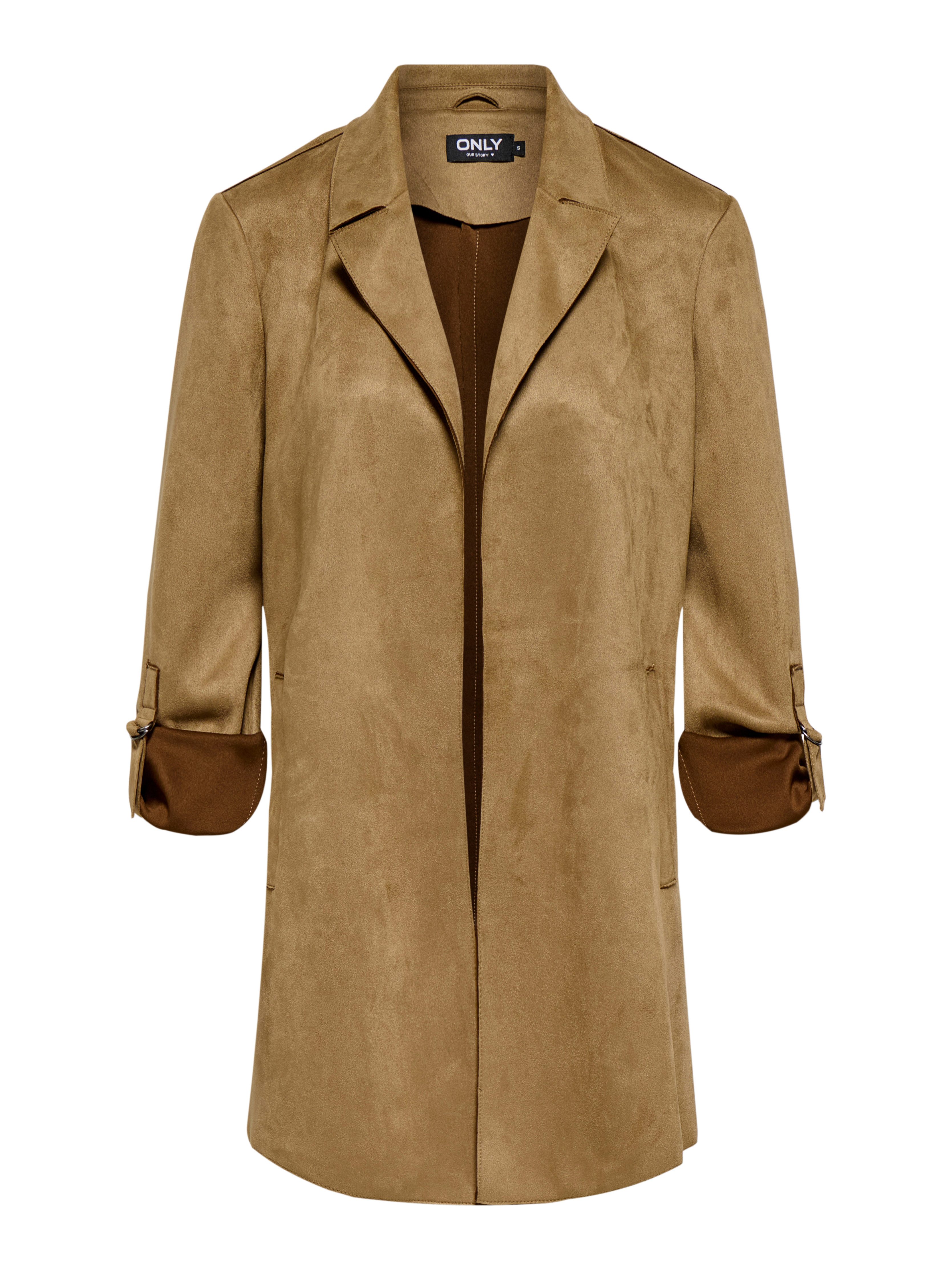 ONLY Langjacke ONLJOLINE FAUX SUEDE COAT LIFE CC OTW mit Reverskragen, weiches Wildlederimitat – Bild 5 von 5