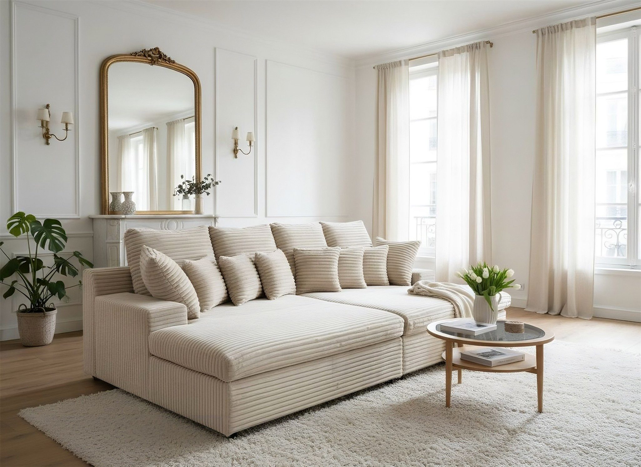 Fun Möbel Big-Sofa Megasofa AROSA in Stoff Tilia, Rundumbezug