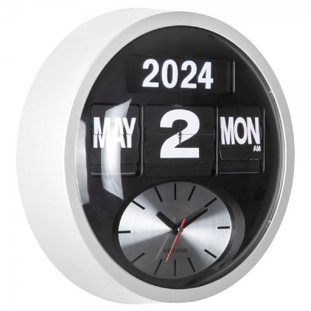 Karlsson Uhr Wanduhr Round Flip White