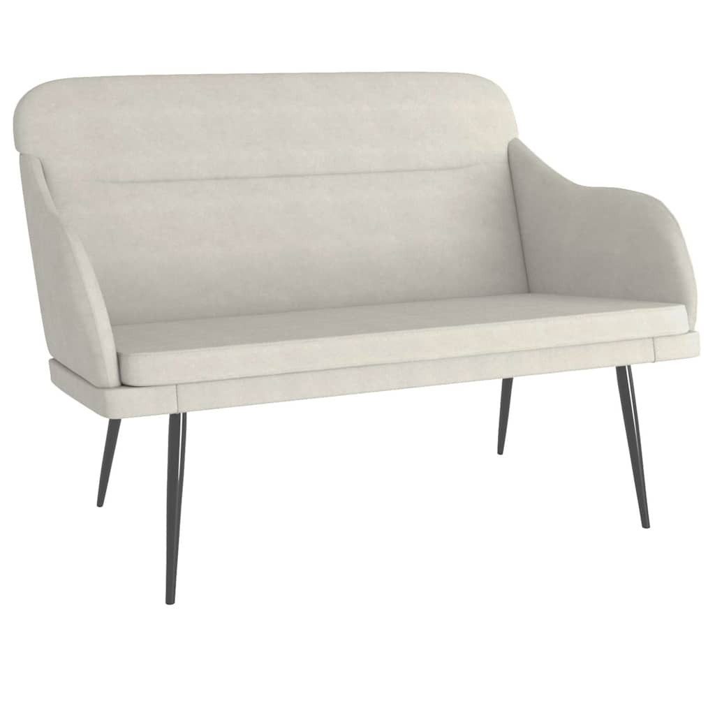 furnicato Sitzbank Creme Samt 110x76x80 cm mit Metallgestell (1-St)