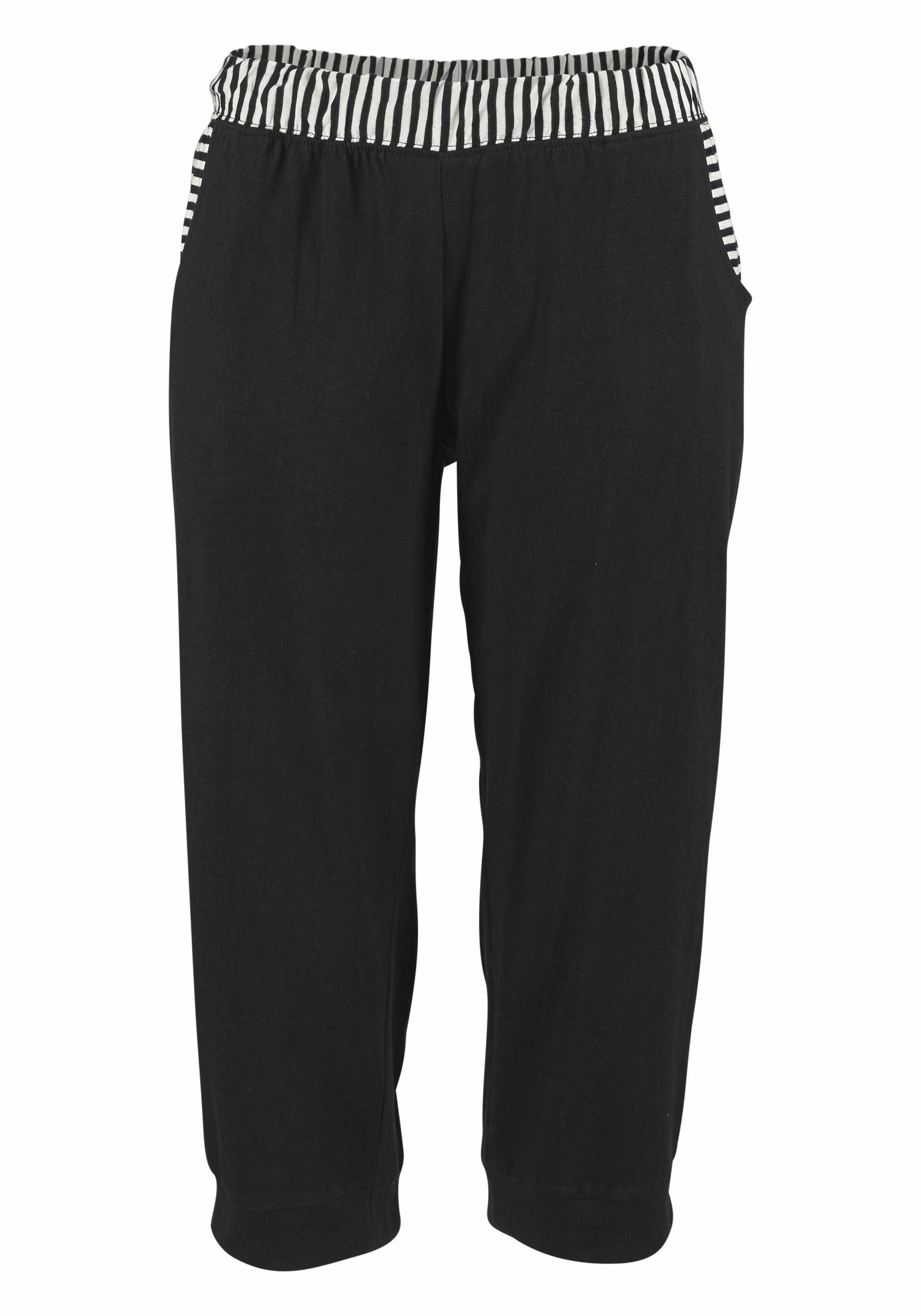 H.I.S Capri-Pyjama (Set, 2 tlg) mit geringeltem T-Shirt und legerer Hose