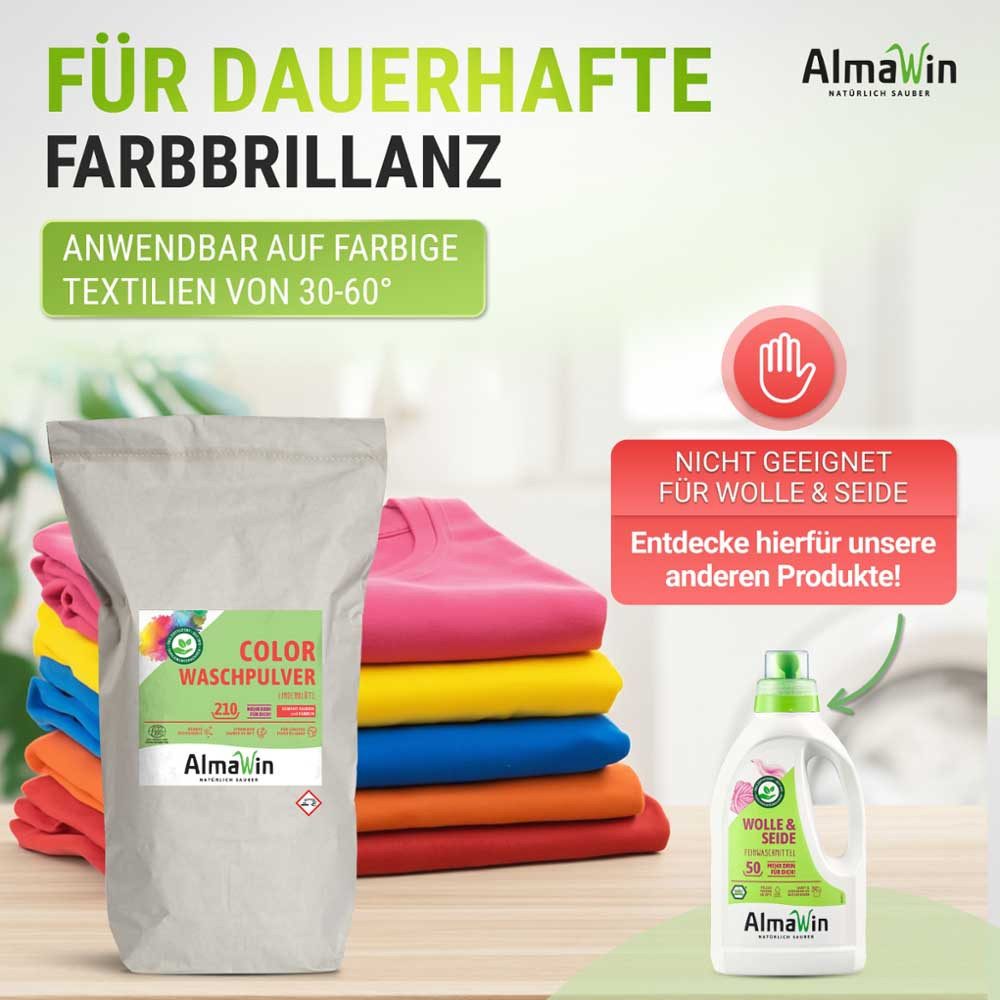 Almawin Waschpulver - Color Lindenblüte 10Kg Sack Colorwaschmittel