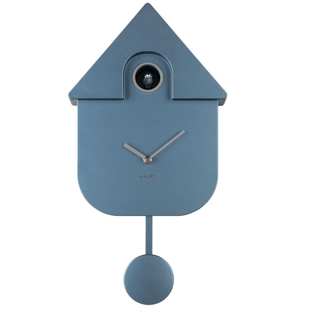 Karlsson Uhr Kuckucksuhr Wall Clock Modern Cuckoo Metallic Dark Blue (41cm) – Bild 2 von 5