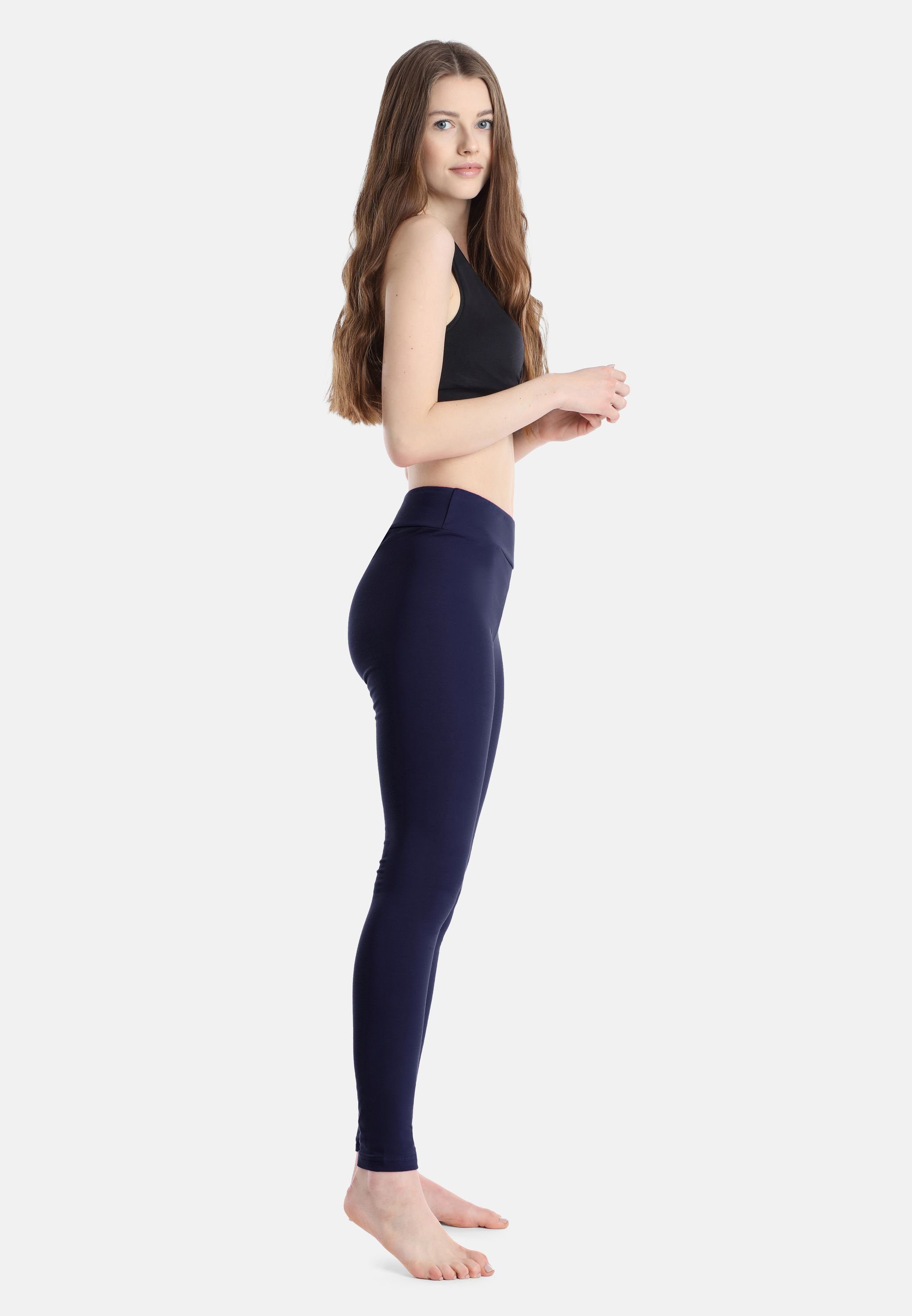Merry Style Leggings Damen Lange Leggings aus Baumwolle MS10-429 (1-tlg) elastischer Bund
