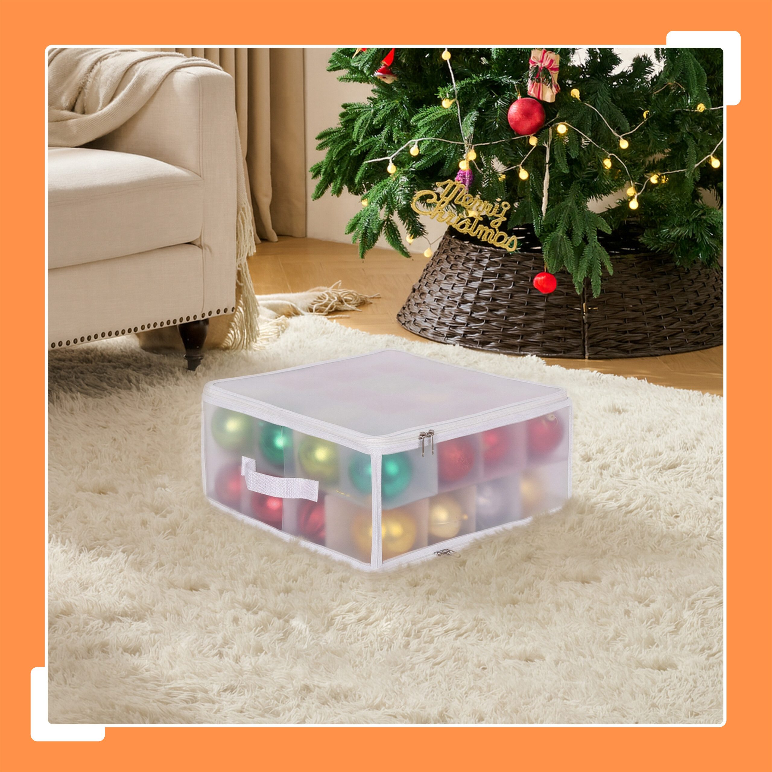 relaxdays Aufbewahrungsbox Weihnachtskugel Aufbewahrungsbox, weiß günstig online kaufen