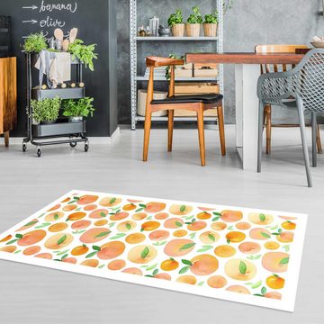 Läufer Teppich Vinyl Küchenmatte Küche Muster lang modern funktional, Bilderdepot24, Läufer - orange glatt