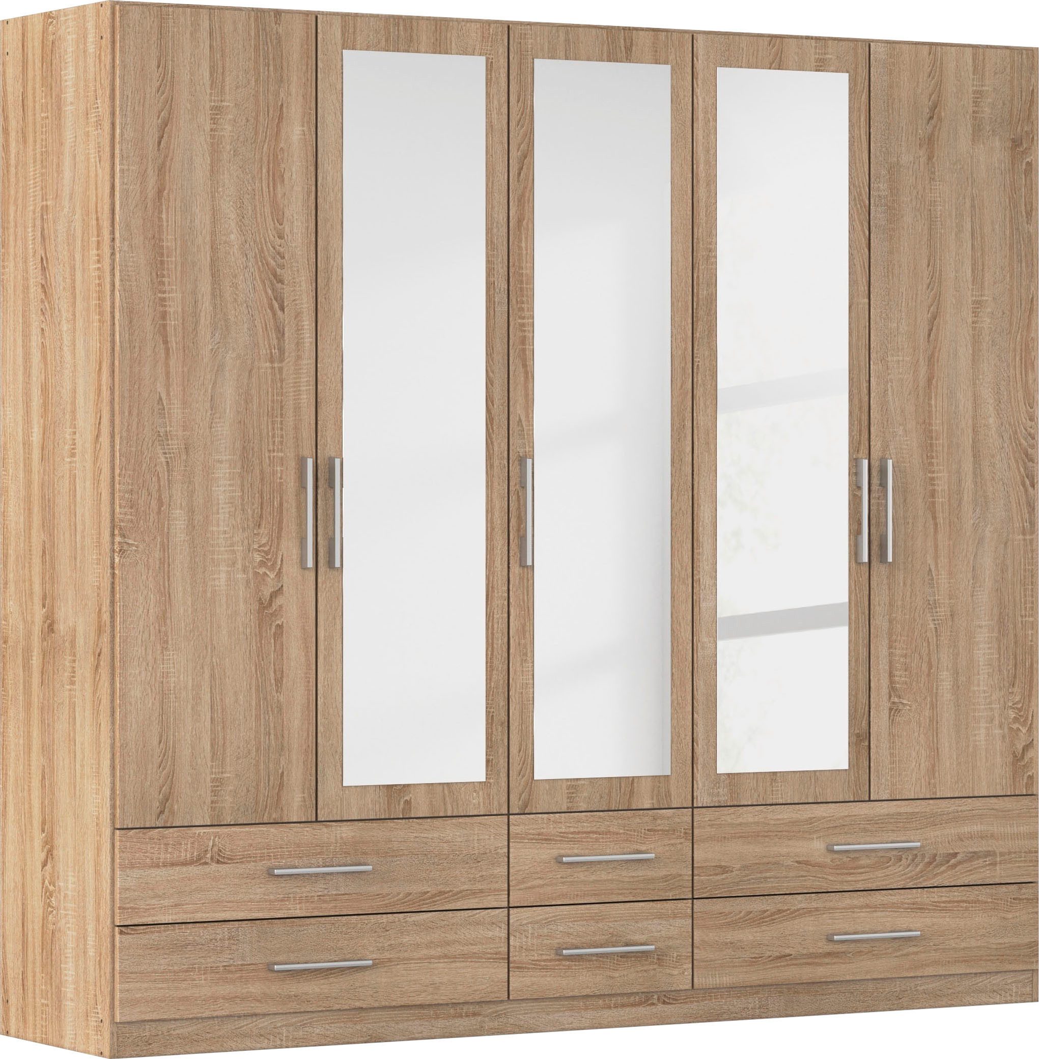 rauch Kleiderschrank Schrank Garderobenschrank Mehrzweckschrank Schlafzimmer HERSBRUCK (3 verschiedene Ausstattungen BASIC/CLASSIC/PREMIUM (inkl. SOFT-CLOSE) mit großzügigen Schubladen sowie Spiegeltüren MADE IN GERMANY