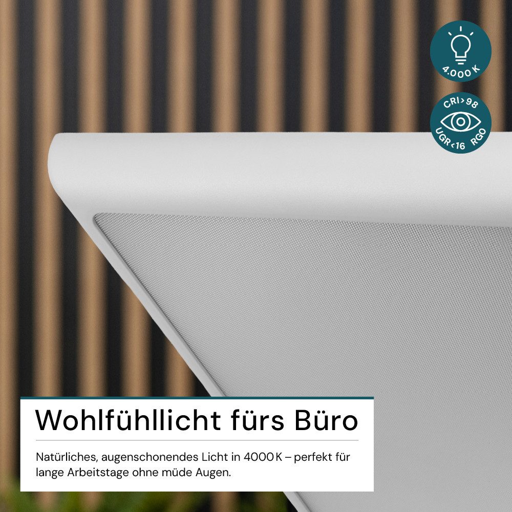 LUXULA LED Stehlampe Bürostehleuchte Up- Downlight, LED fest integriert, 4000K Neutralweiß, Augenschonend UGR16 CRI98