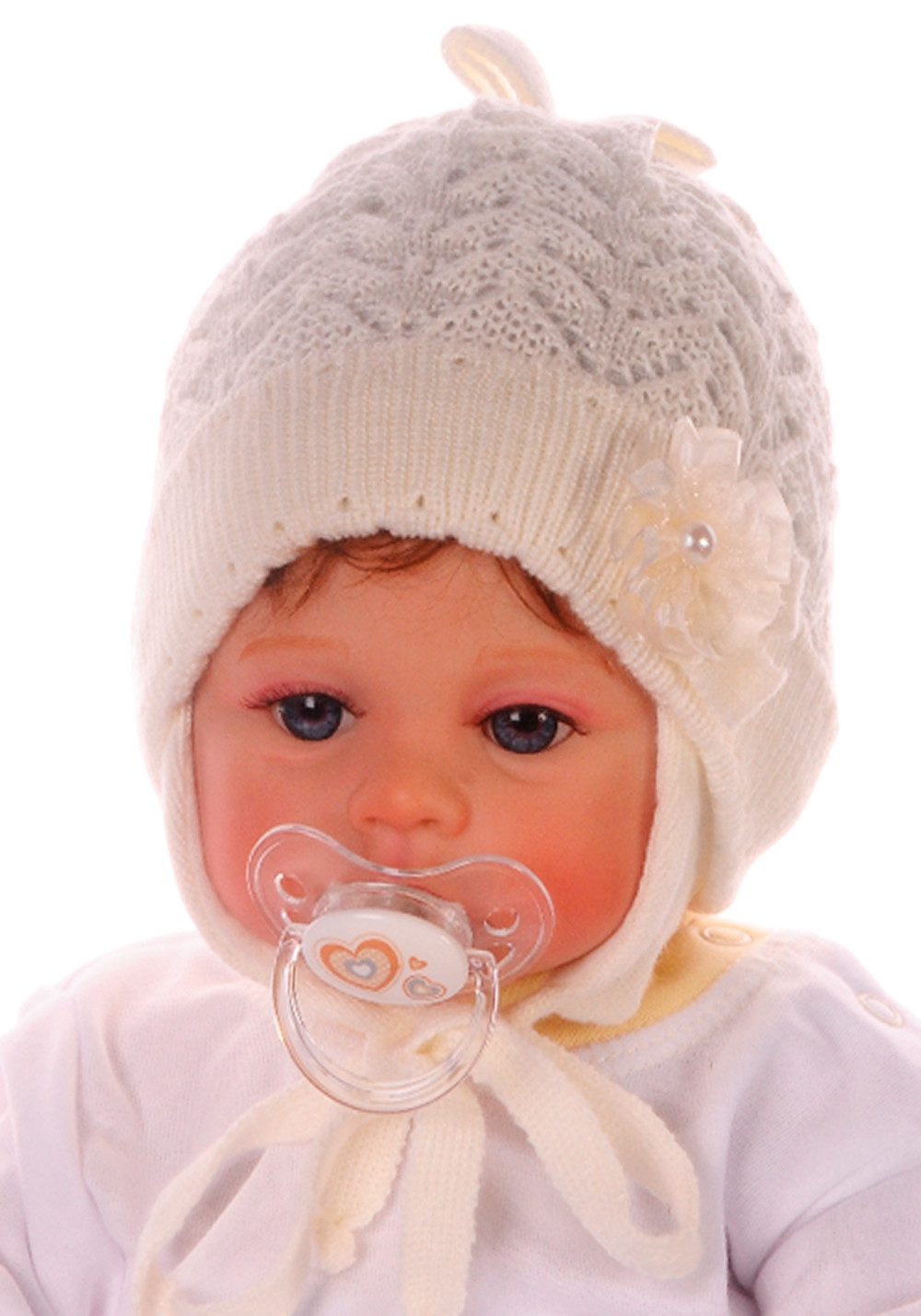 Erstlingsmütze Baby Mütze in Creme Mützchen Übergangsmütze
