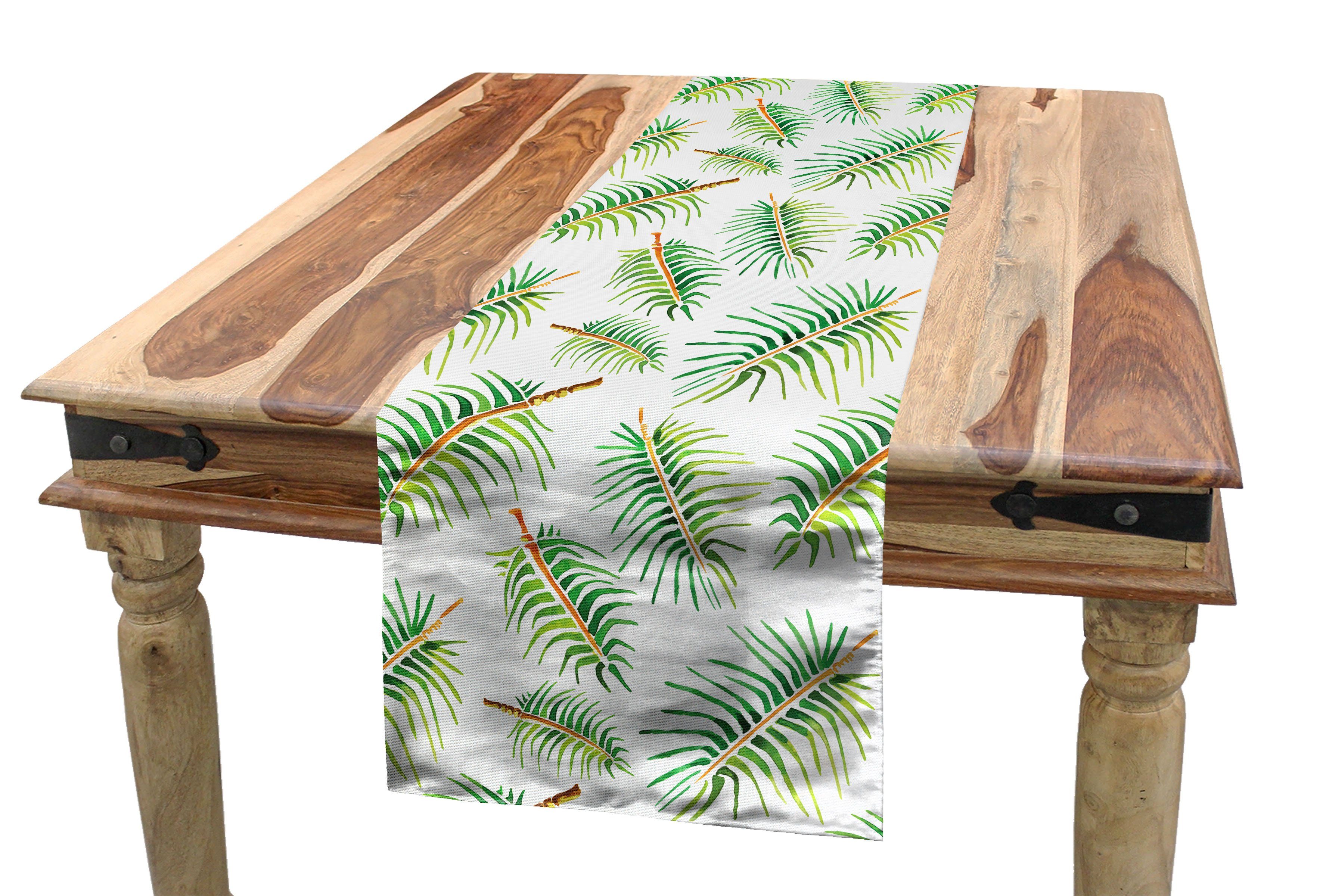 Abakuhaus Tischläufer Dekorativer Esszimmer Rechteckiger Tischläufer, Küche Tropical Aquarell Palm Botanisch