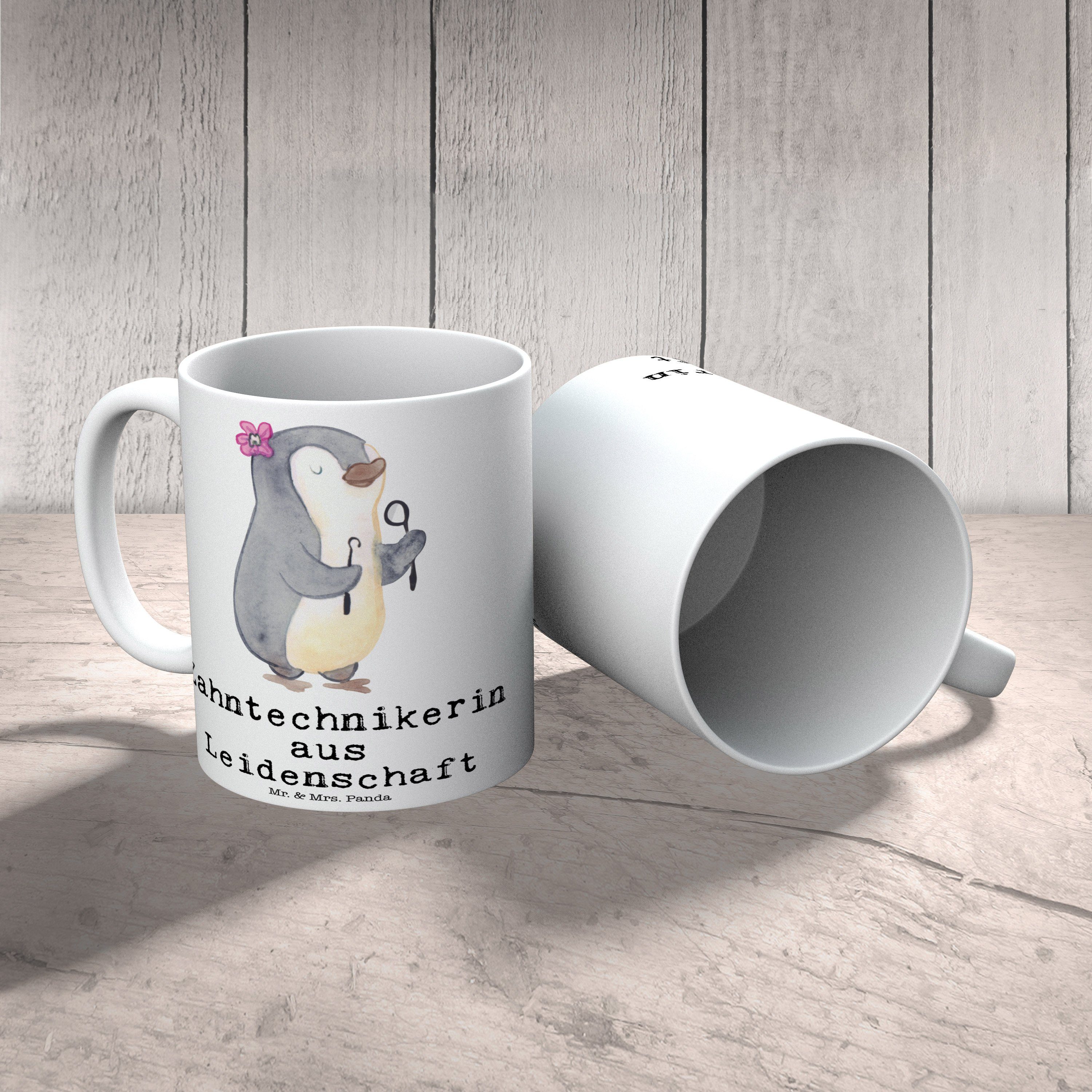 Mr. & Mrs. Panda Tasse Keramik Geschenk, Kaffeet, - Abschied, Weiß - Leidenschaft Zahntechnikerin aus