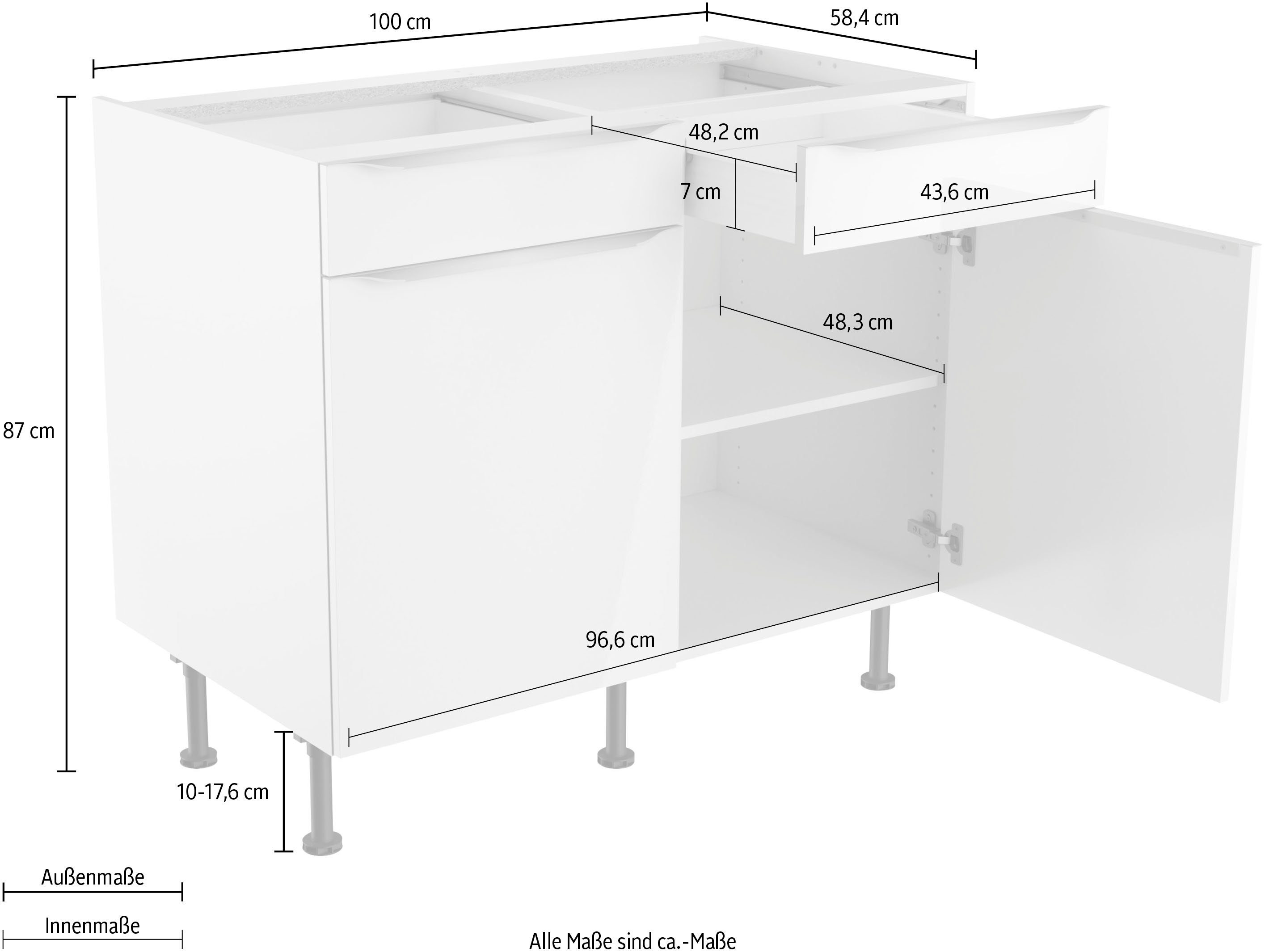 OPTIFIT Unterschrank Aken Nachbildung wildeiche weiß-wildeiche | Nachbildung