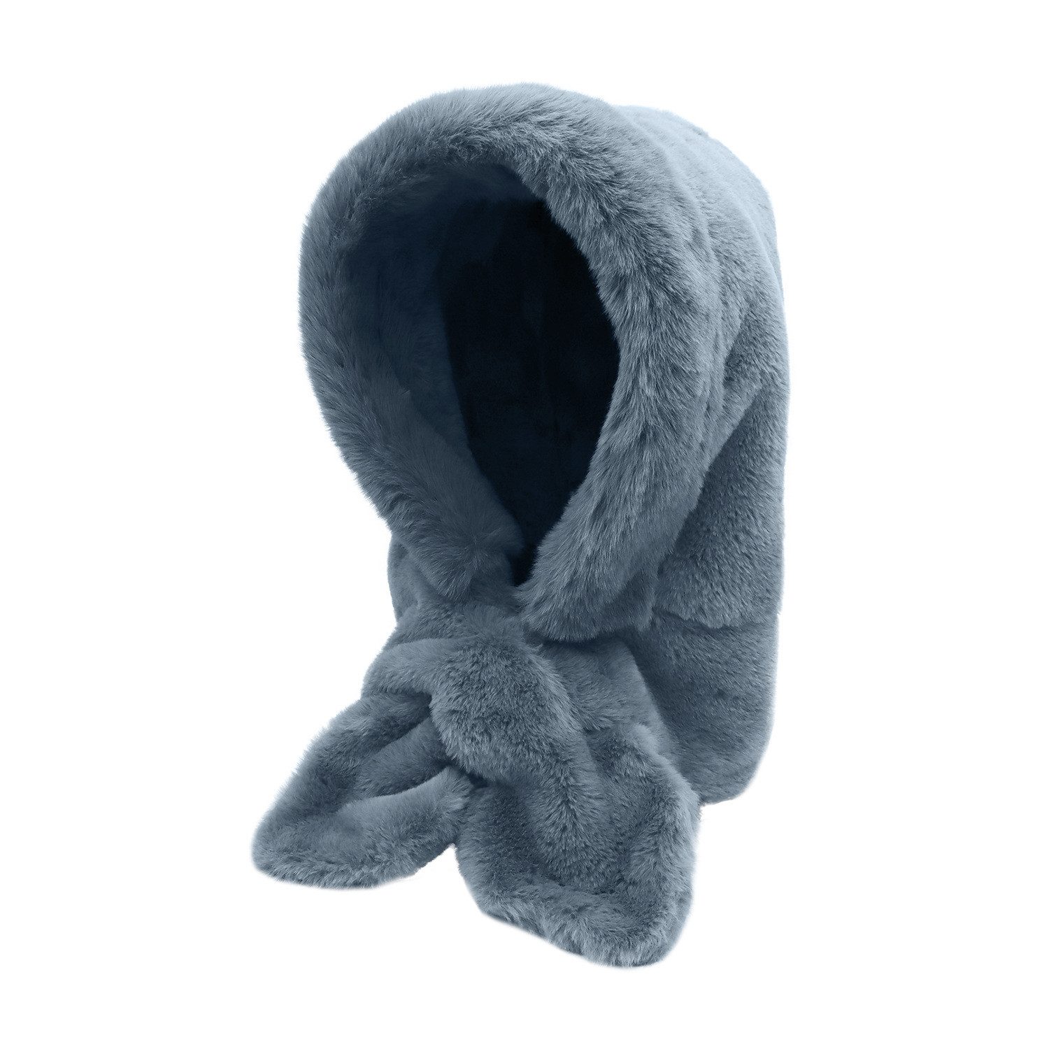 Refttenw Fleecemütze Damen Wintermütze Schal Set Dicker Plüsch Flauschige Mützen Warmer Fleece-Winterschal mit Kapuze