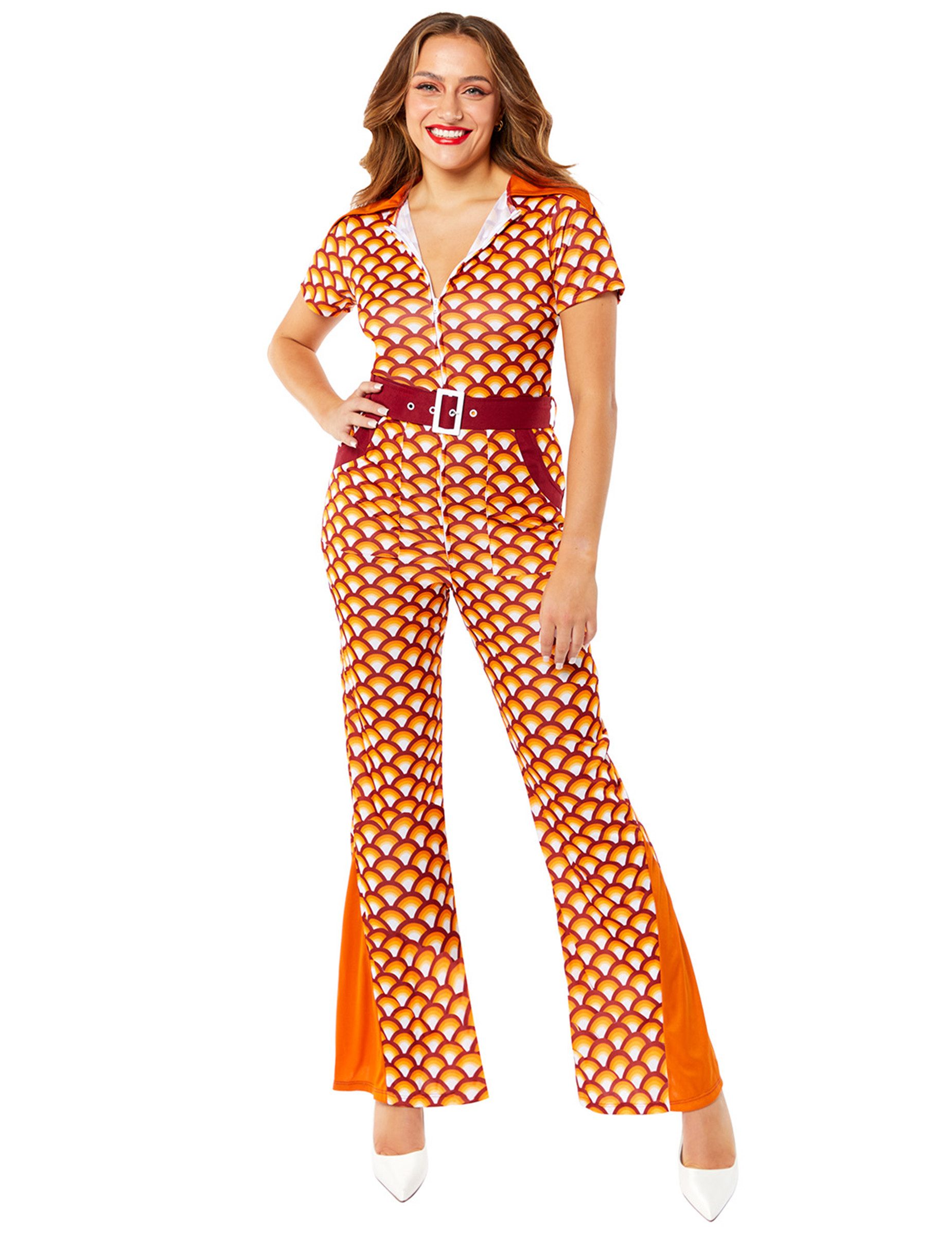 Riethmüller Kostüm Retro Overall Damenkostüm Orange 70er Jahre günstig online kaufen