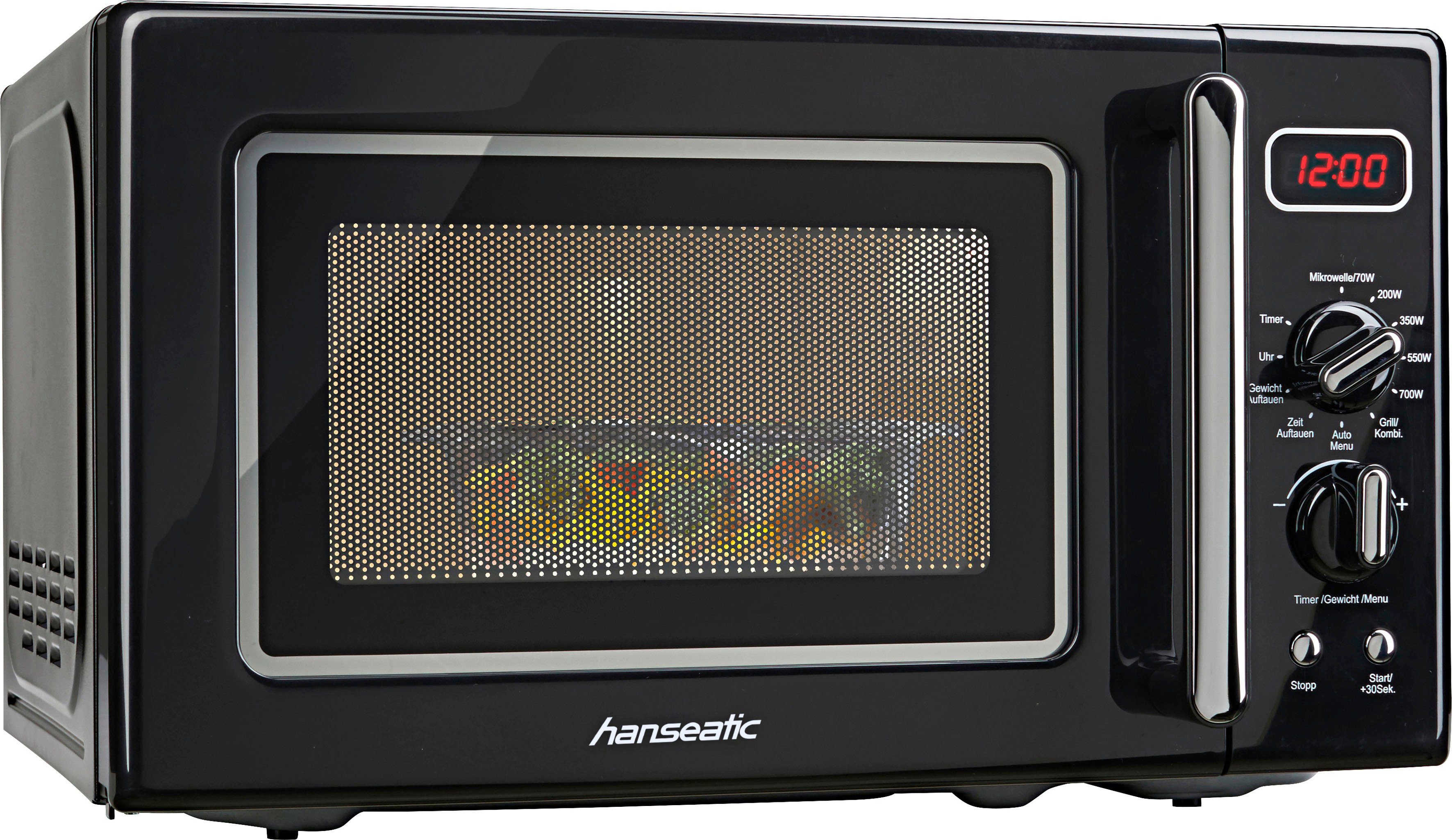 Hanseatic Mikrowelle AG720CE6-PM, Grill, Mikrowelle, 20 l, 5 Leistungsstufen und Auftaufunktion