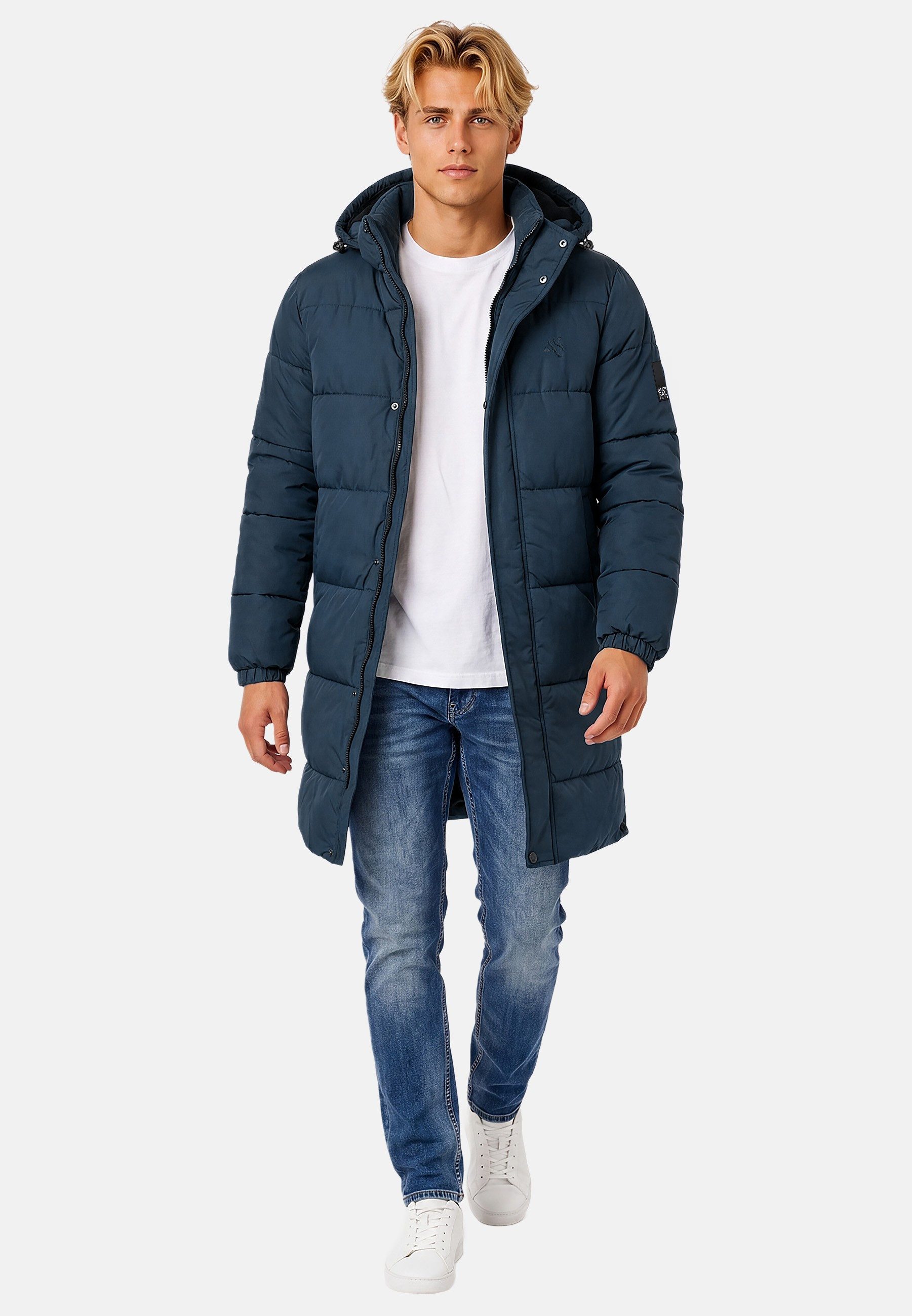 Alessandro Salvarini Winterjacke Alessandro Salvarini Herren Winter Parka gesteppt mit abnehmbarer Kapuze – Bild 3 von 5