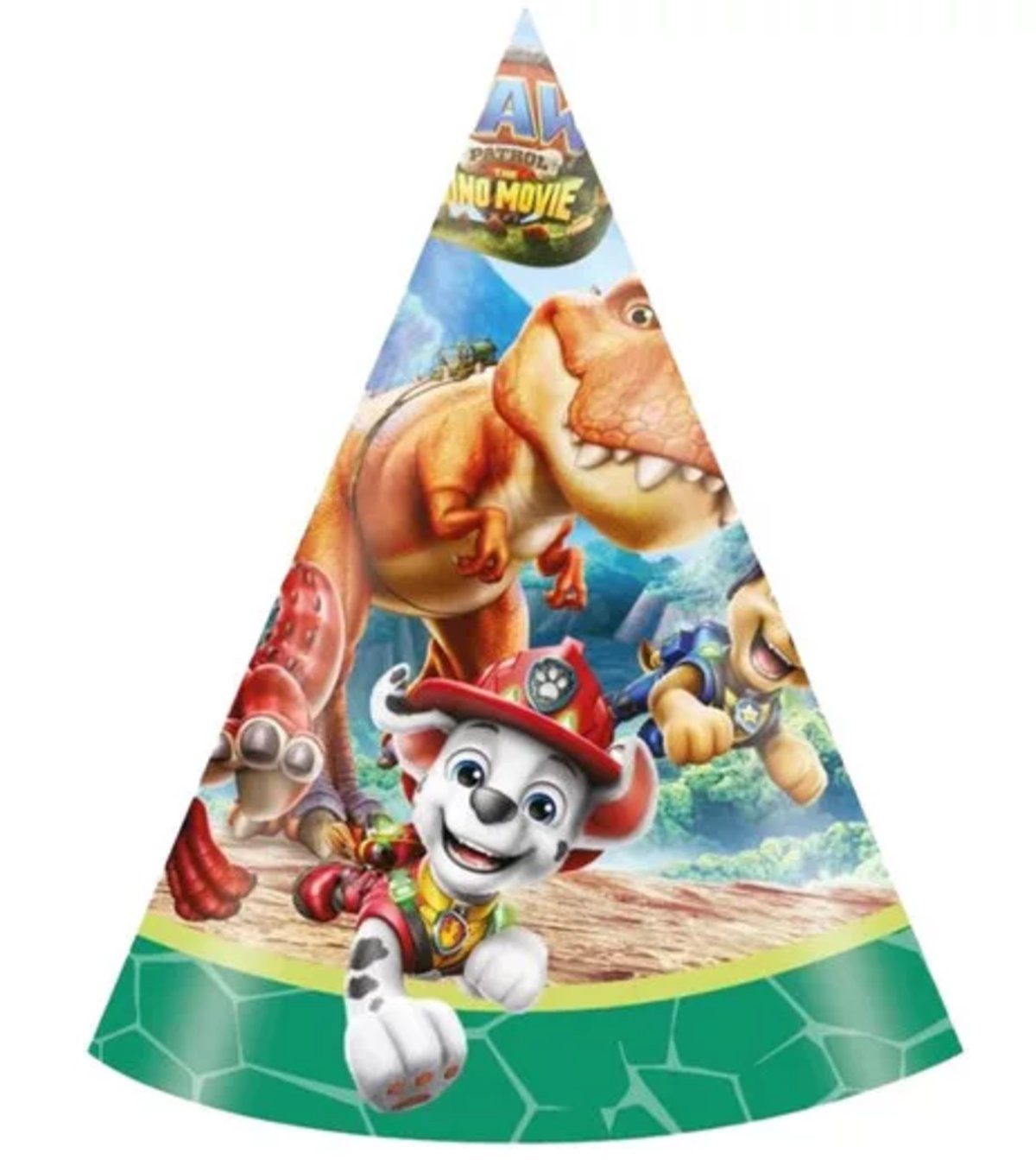 PAW PATROL Baseball Cap Paw Patrol Dino Movie Partyhut, Kegel 6 Stück