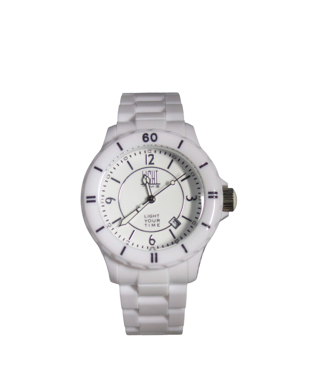 Quarzuhr Armbanduhr Herren Kunststoff Datum Weiß L116WHT