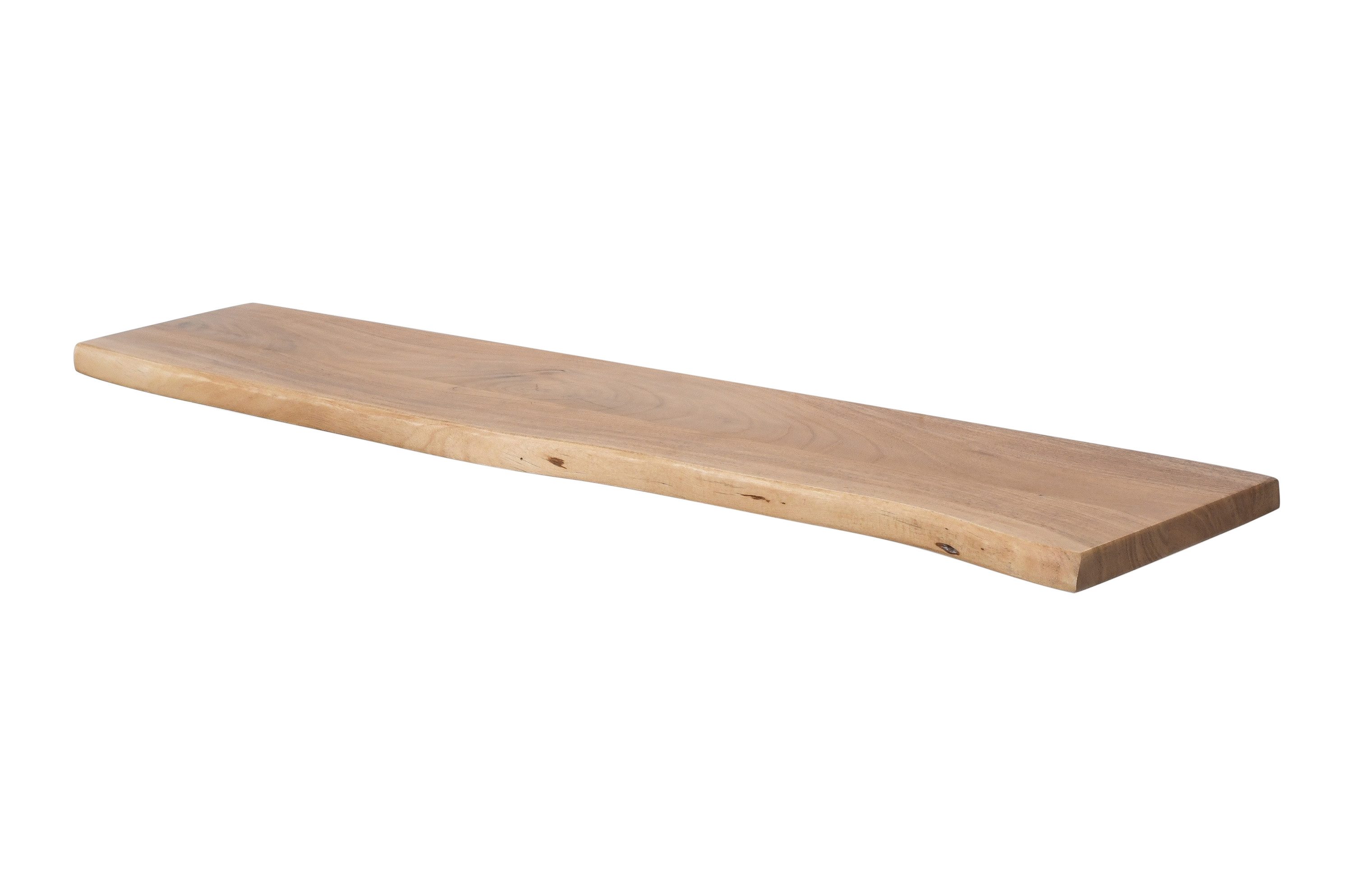 Trelevo® Wandregal Amanda, Akazienholz, Baumkante, Steckboard, günstig online kaufen
