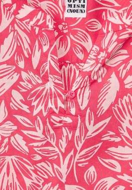 Cecil Klassische Bluse Cecil leichte Print Baumwollbluse in Strawberry Re (1-tlg) Nicht Vorhanden