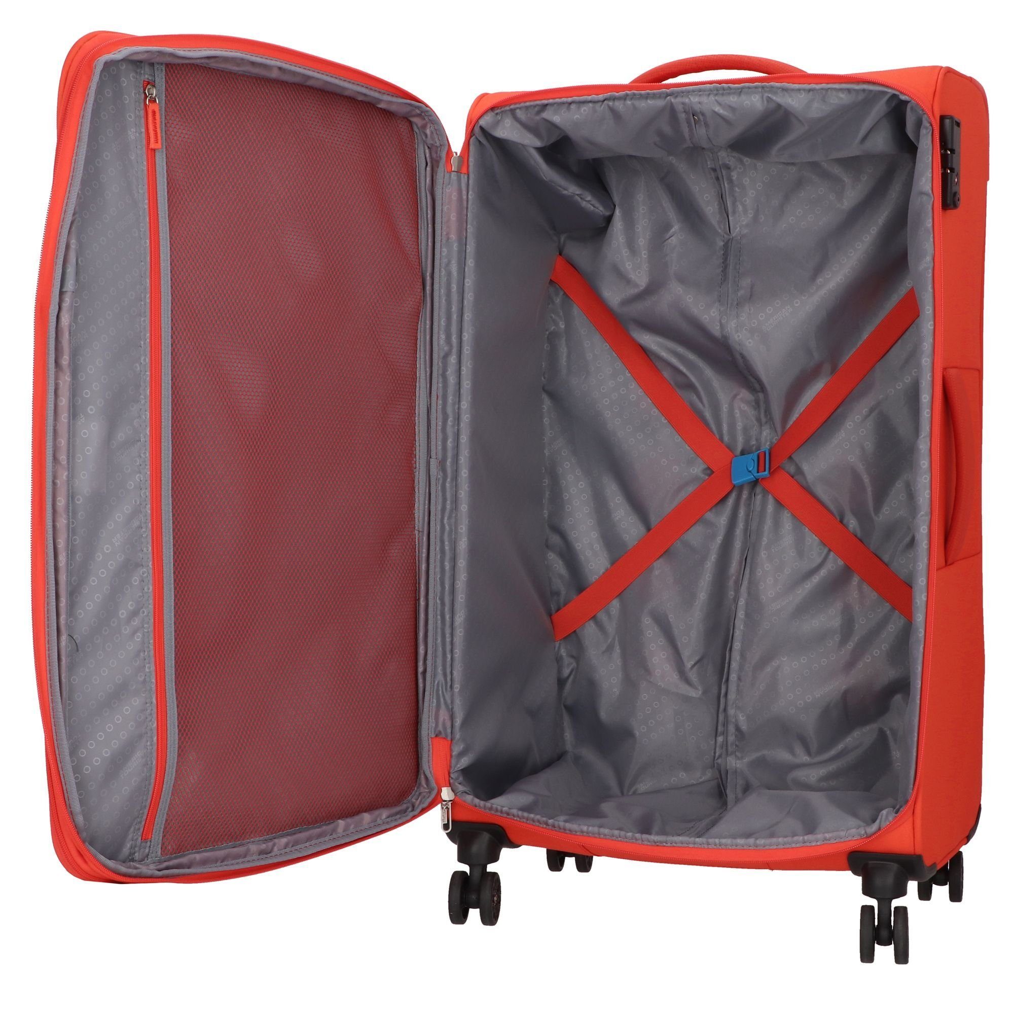 American Tourister® Weichgepäck-Trolley, 4 red blue Rollen, Polyester