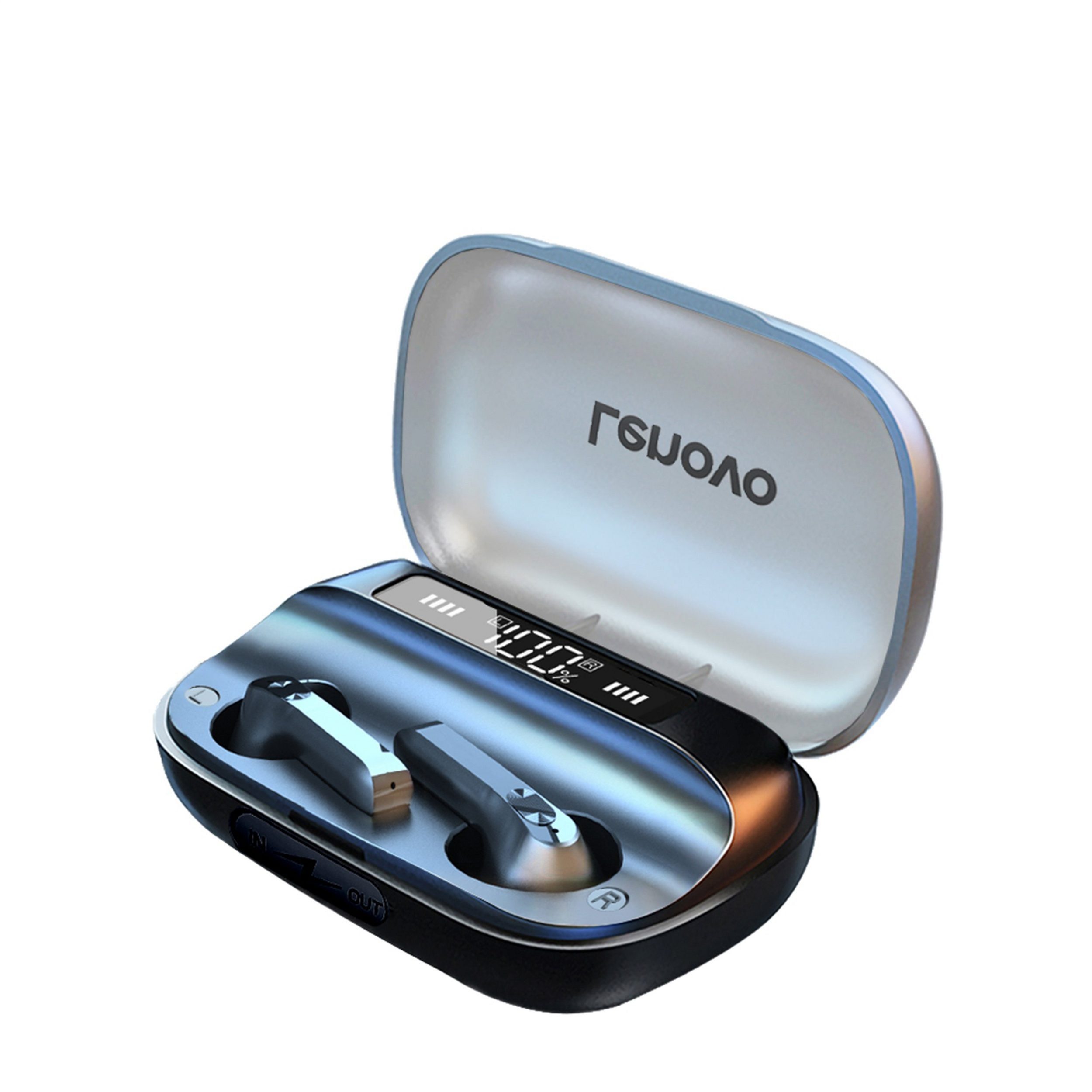 Lenovo QT81 mit Touch-Steuerung Bluetooth-Kopfhörer (True Wireless, Siri, Bluetooth 5.0, kabellos, Stereo-Ohrhörer mit 300 mAh Kopfhörer-Ladehülle - Schwarz)