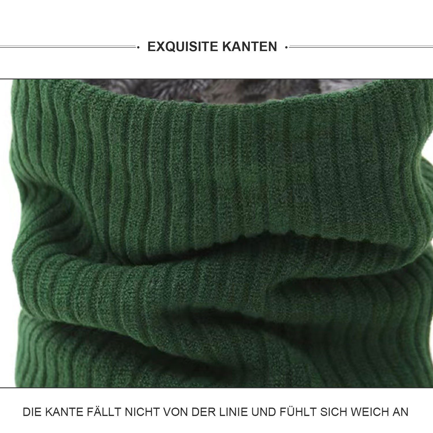 Grün Röhrchenschal, gefüttertes Halswärmer (1-St) MAGICSHE Winter Strickschal Fleece