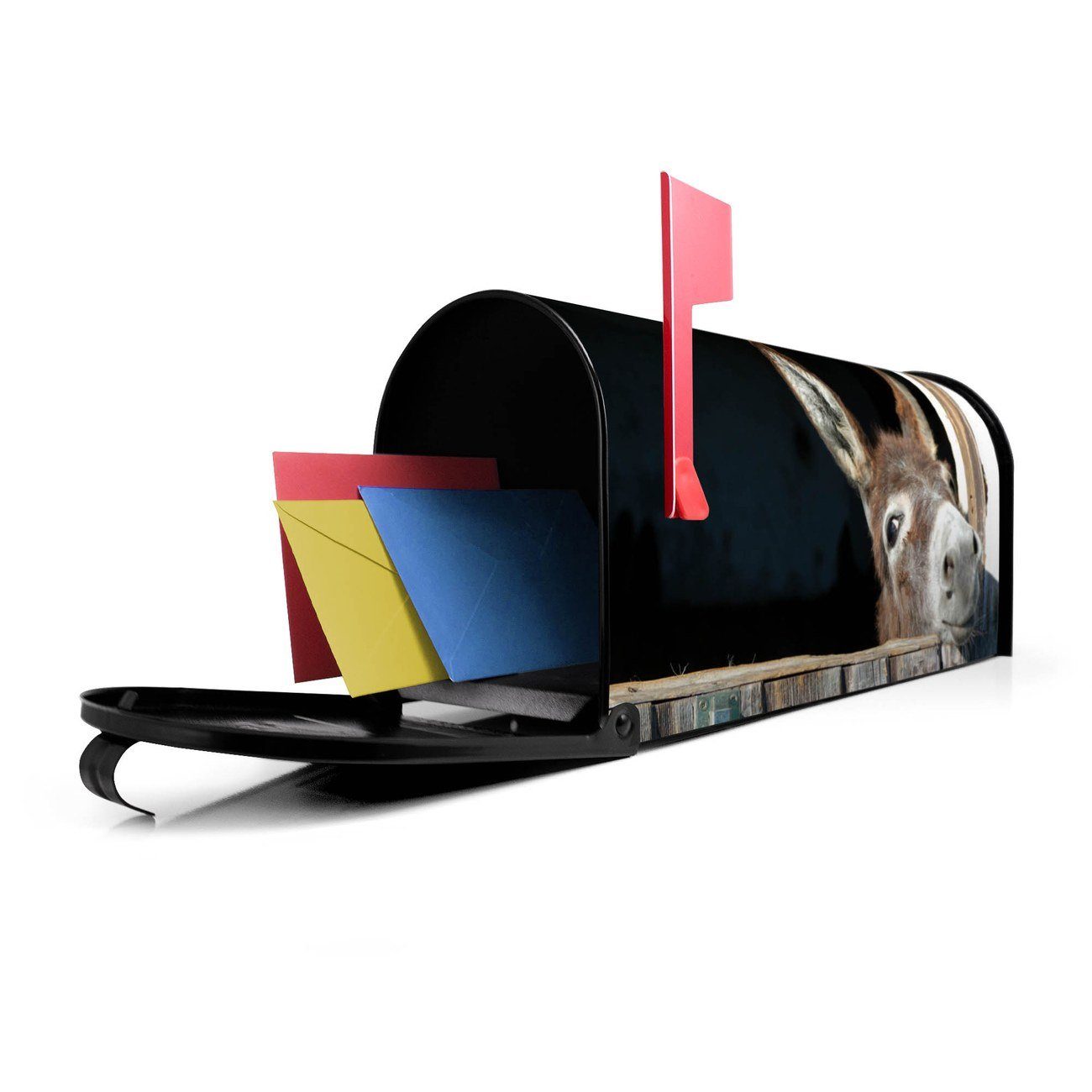 cm 17 x aus original USA), 51 Mailbox Amerikanischer (Amerikanischer 22 Nicki schwarz Briefkasten, Briefkasten Mississippi x banjado