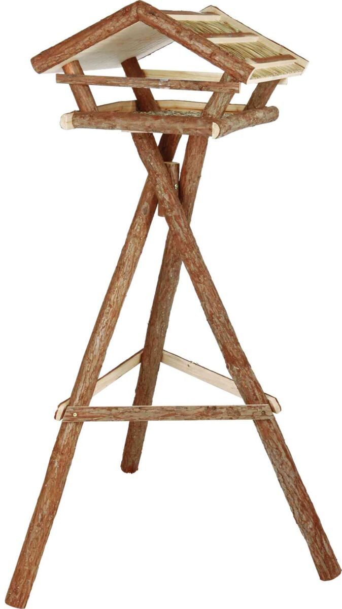 TRIXIE Vogelhaus Vogelfutterhaus mit Ständer - Holz-Optik - 48 × 27 × 46 cm/1,30 m