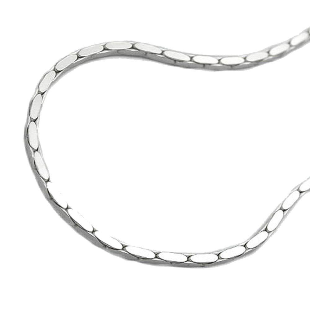 Herren Schmuck unbespielt Silberkette Halskette Kobrakette 4 x diamantiert 925 Silber 45 cm 1mm inklusive kleiner Schmuckbox, Si