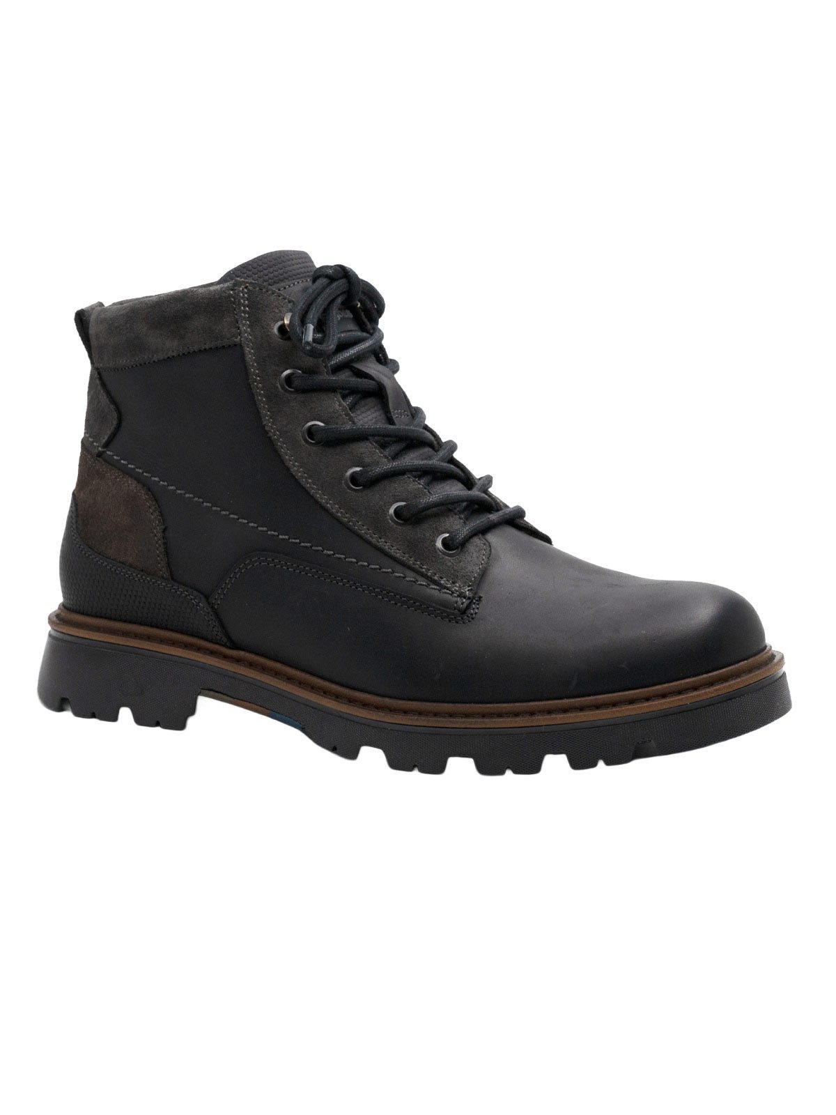 Engbers Herren Boots aus kernigem Vollrindleder, Anthrazit Schnürboots