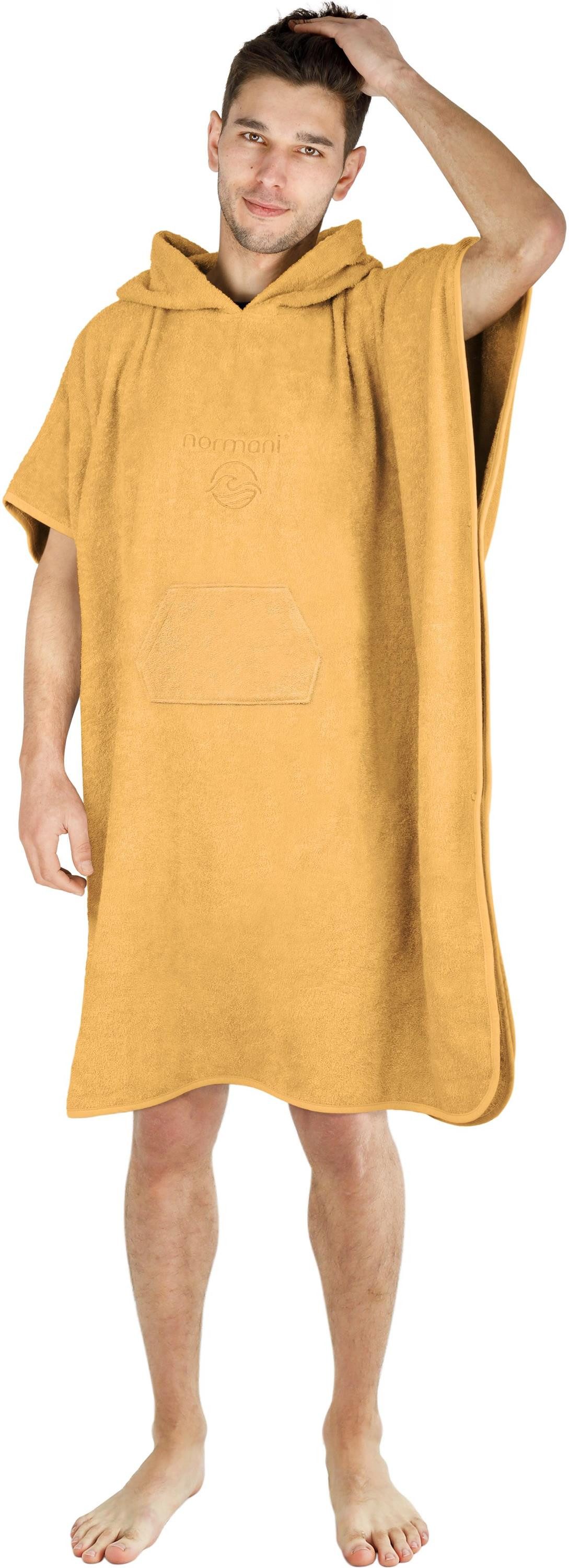 normani Badeponcho Badeponcho aus Bio-Baumwolle Sitra, Bio-Baumwolle, Kapuze, Schlupf, Strandponcho 90x105 cm aus 100 % Öko-Baumwolle mit Kapuze