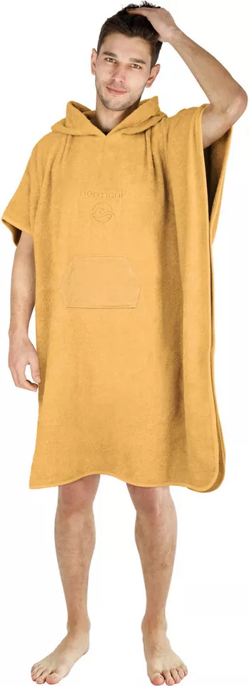 normani Badeponcho Badeponcho aus Bio-Baumwolle Sitra, Bio-Baumwolle, Kapuze, Schlupf, Strandponcho 90x105 cm aus 100 % Öko-Baumwolle mit Kapuze
