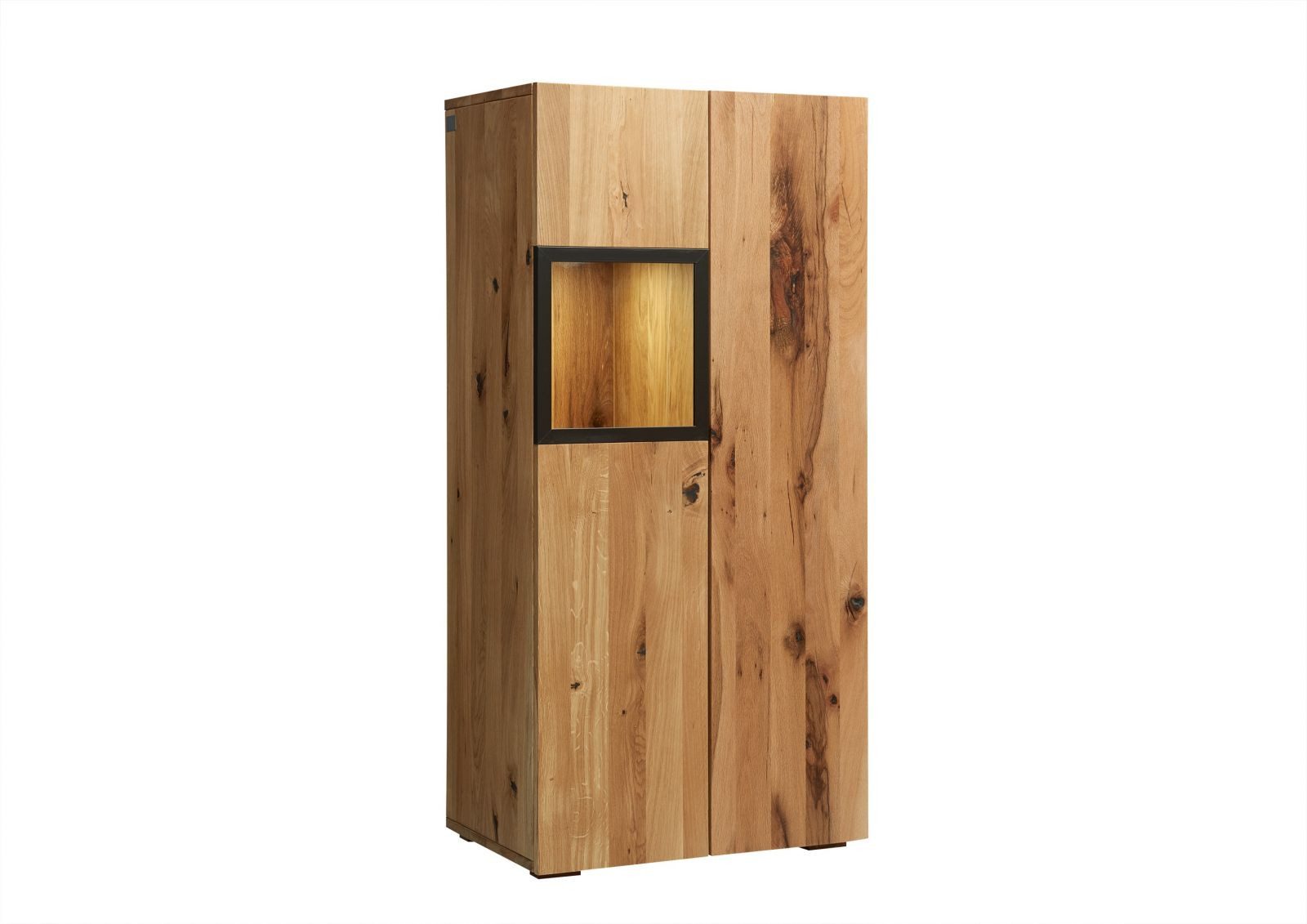 Massivmoebel24 Highboard (Massivholz), Highboard Wild-/Zerreiche 66x43x138 natur geölt FRANKFURT #114