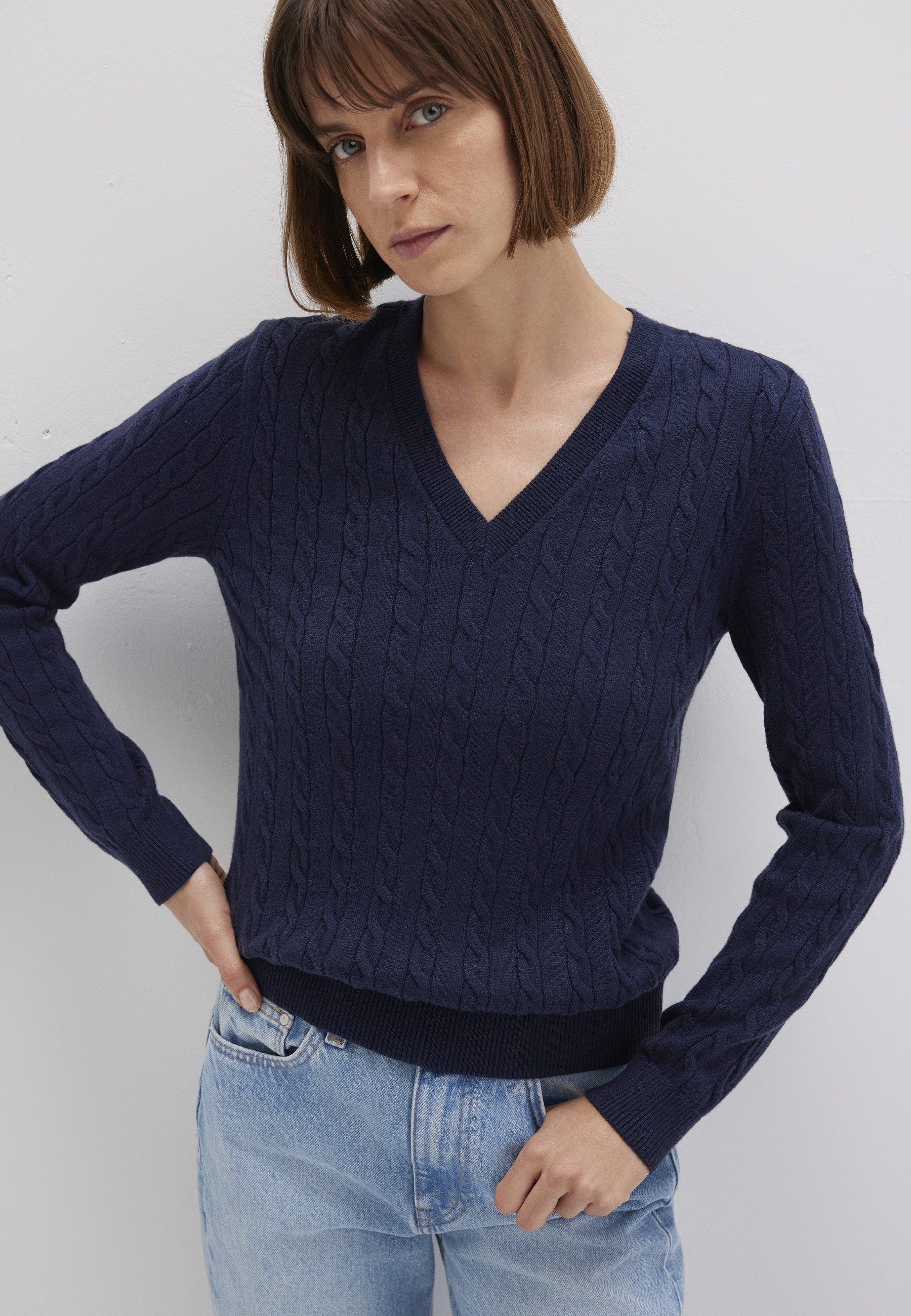 Mavi V-Ausschnitt-Pullover V-NECK SWEATER Pullover Feinstrick günstig online kaufen