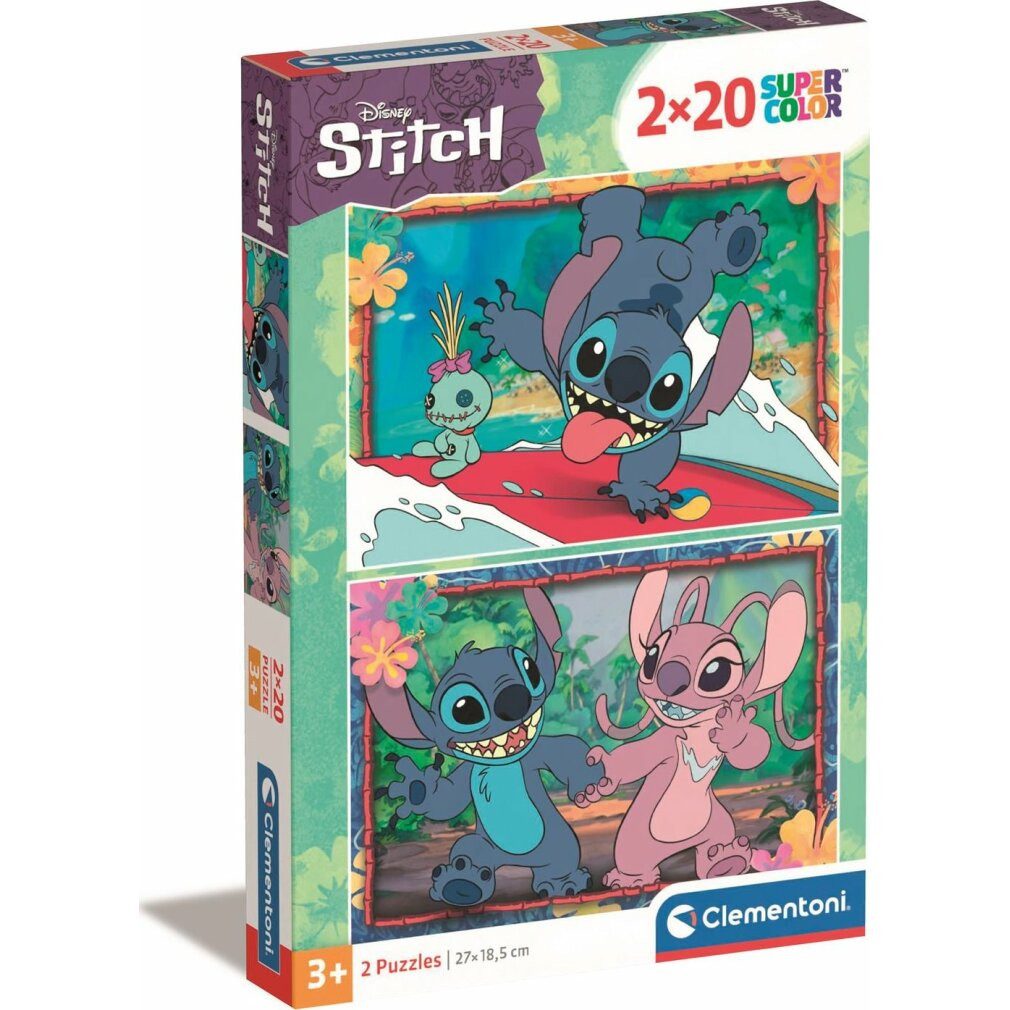 Clementoni® Puzzle Disney Stitch-Puzzle 2x20Stück, Puzzleteile günstig online kaufen