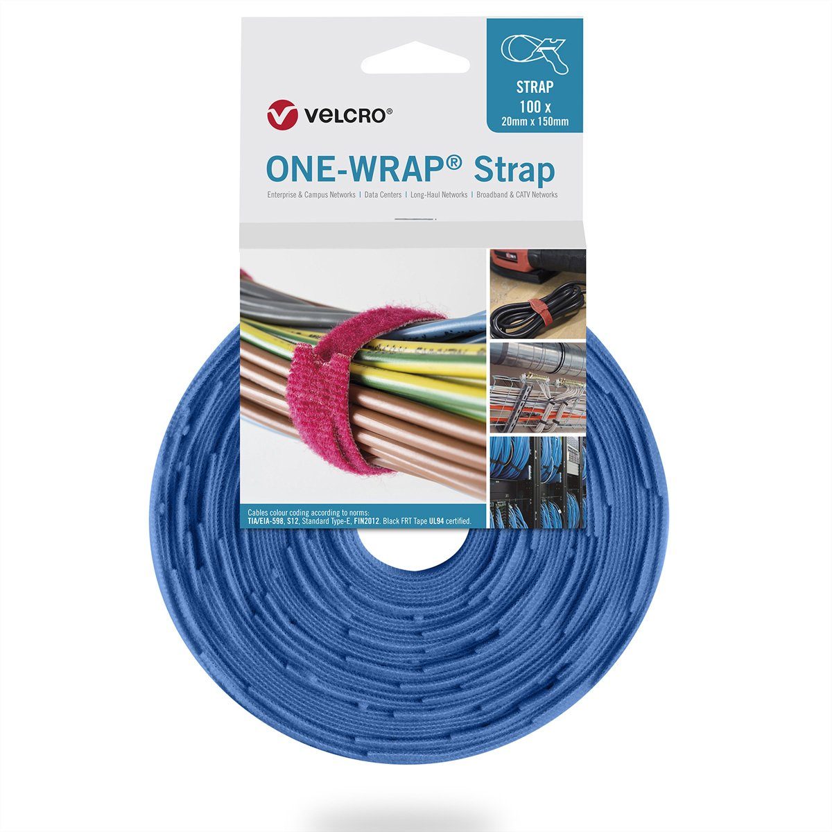 VELCRO Kabelbinder One Wrap® Strap 20mm x 330mm, 100 Stück VEL-OW64729
