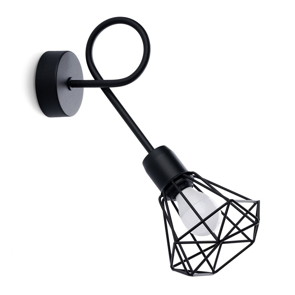 SOLLUX lighting Wandleuchte Wandleuchte Artemis 1S Schwarz, Nicht enthalten