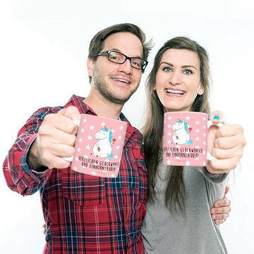 Mr. & Mrs. Panda Kinderbecher Einhorn Baby - Rot Pastell - Geschenk, Kaffeetasse, Kunststoffbecher, Kunststoff, Mikrowellenbeständig