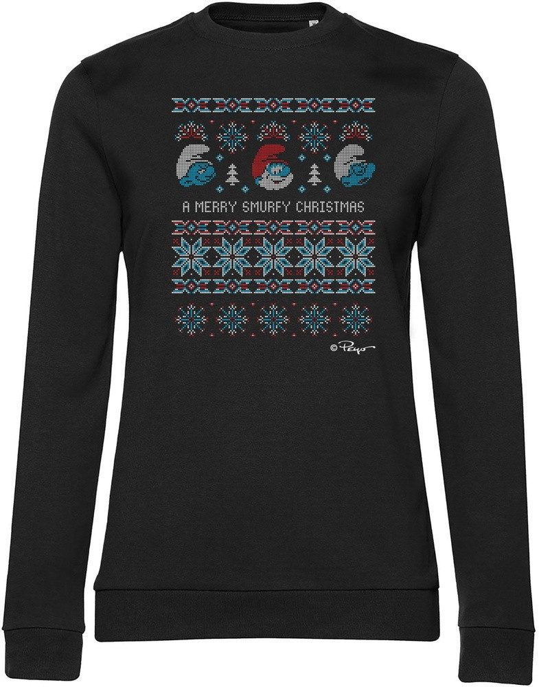 Die Schlümpfe Rundhalspullover A Merry Smurfy Christmas Girly Sweatshirt